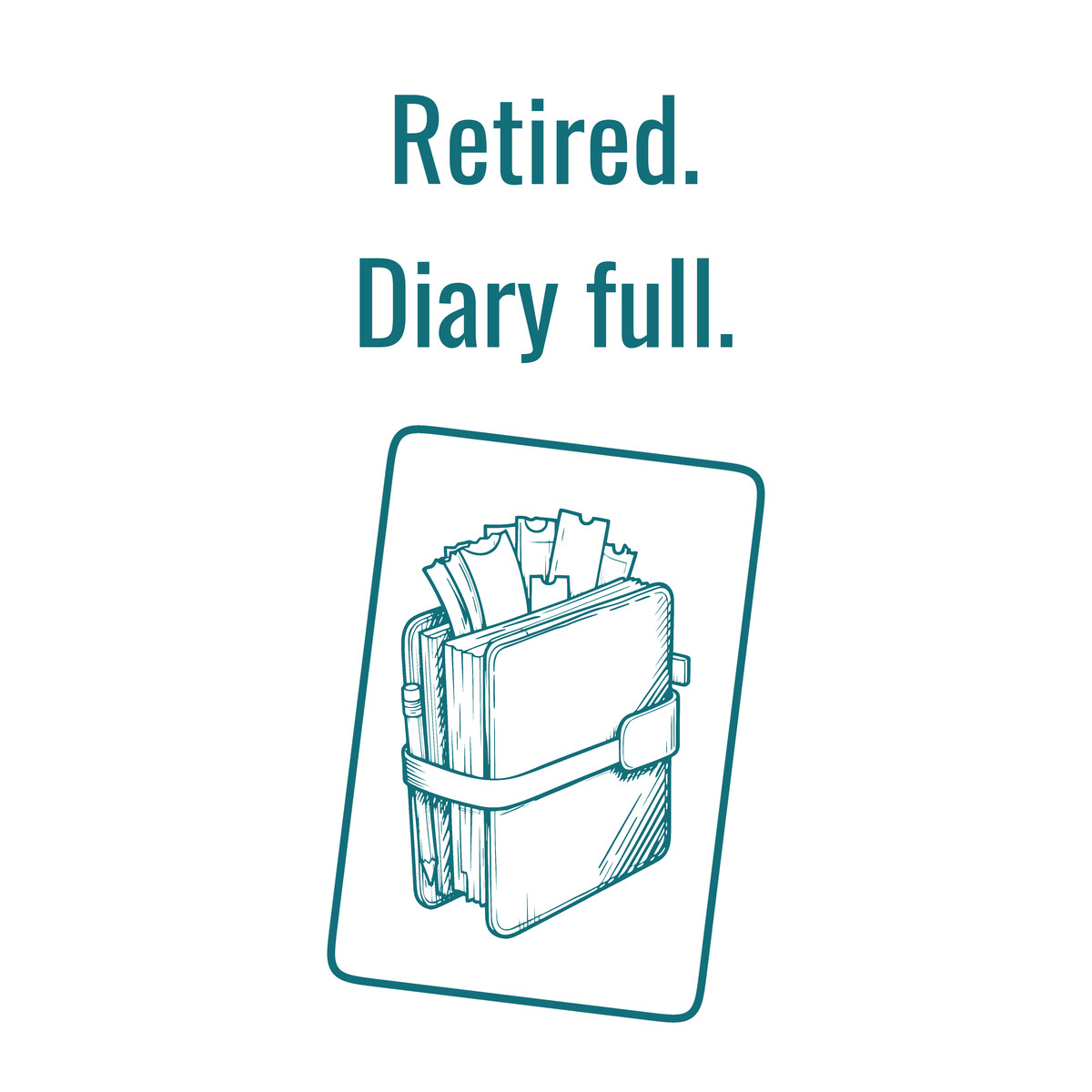 Overstuffed Diary with Tickets and Strap, Retiree Gift for Pensioners