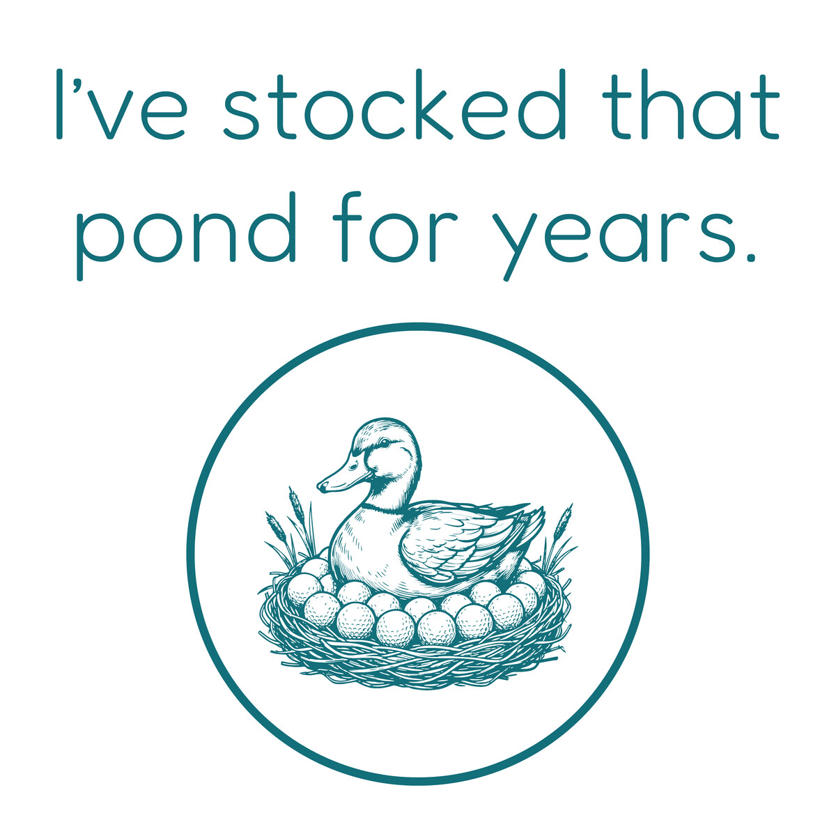 Duck Nesting on a Clutch of Golf Balls, Funny Golfer Gift