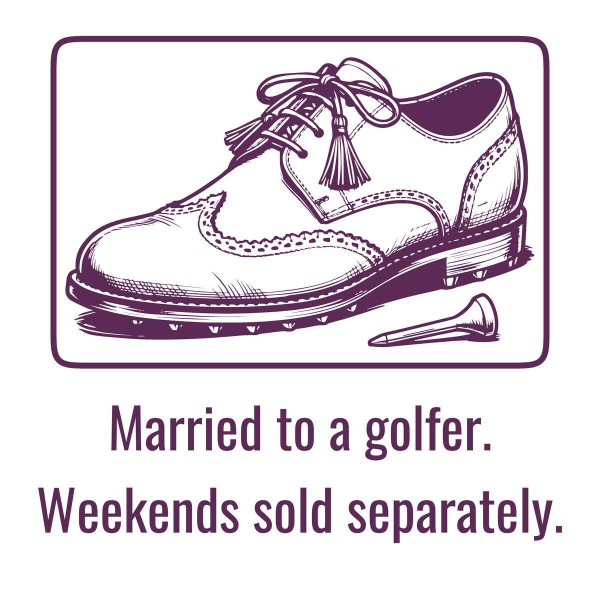 Spiked Brogue Golf Shoe, Funny Golf Spouse Gift for Wives and Husbands