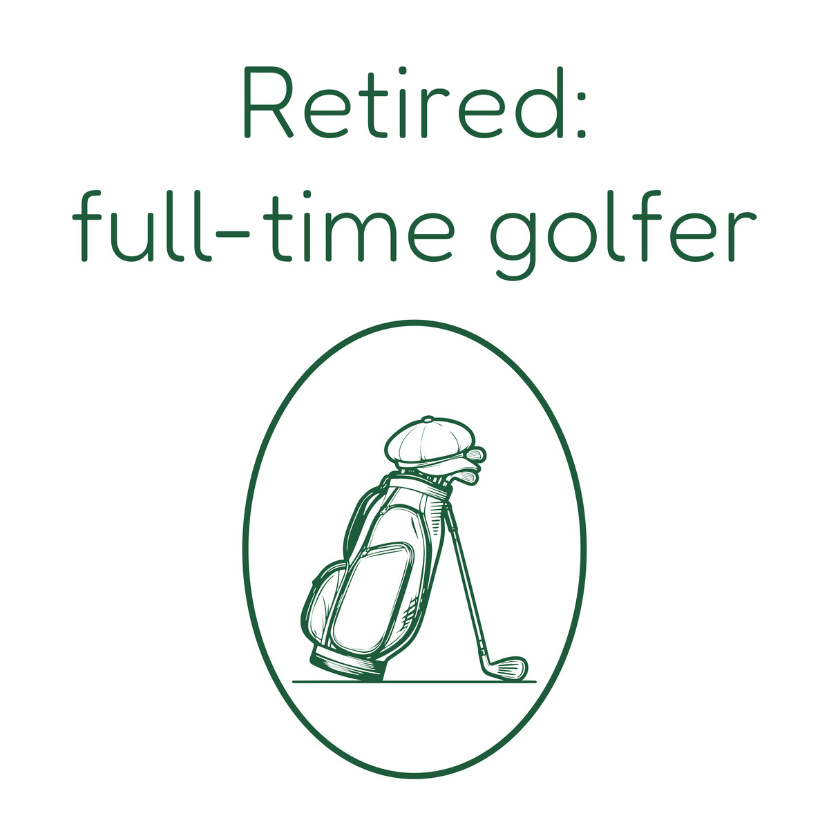 Golf Bag with Flat Cap and Iron, Retirement Gift for Golfers