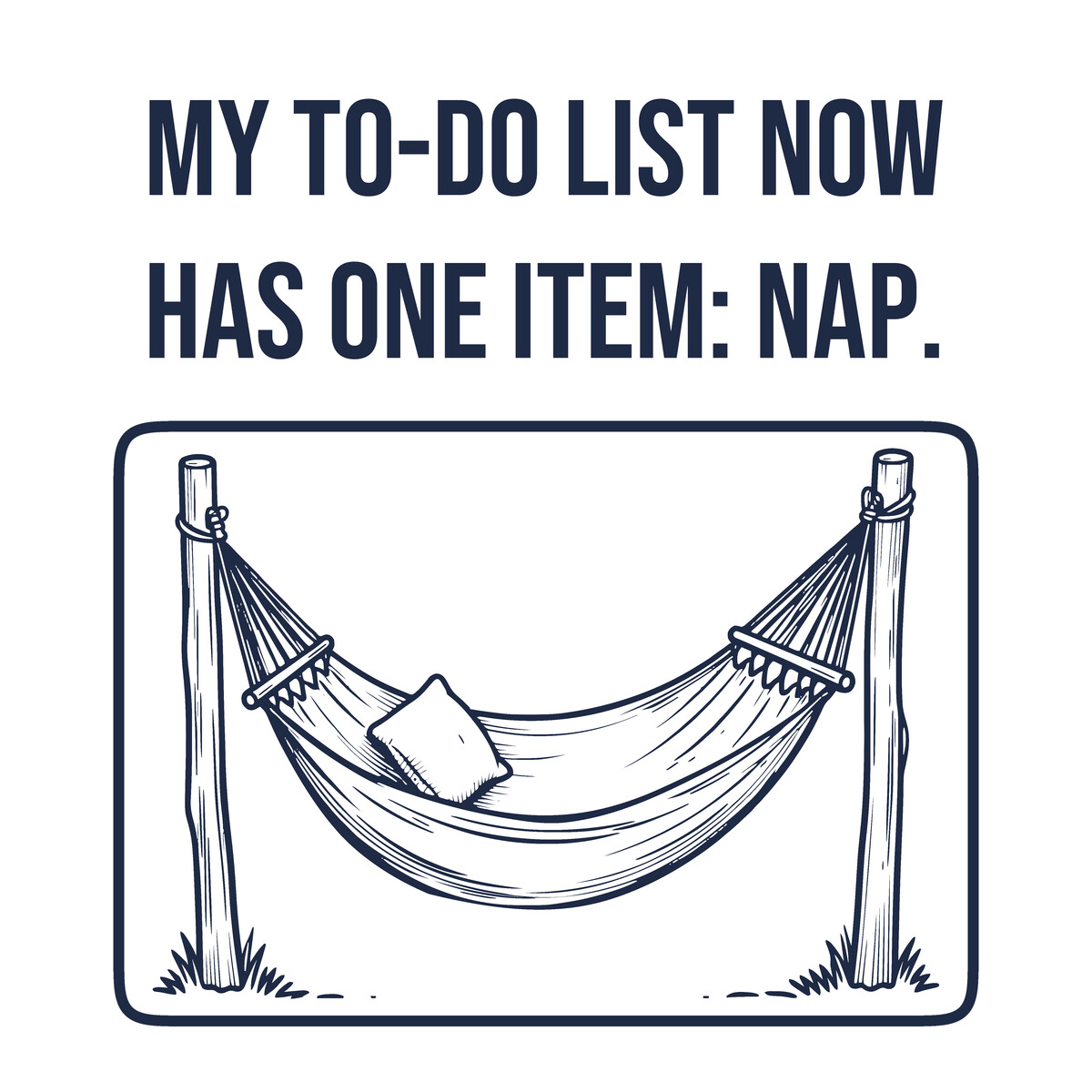 Empty Hammock with Cushion Between Posts, Funny Retirement Gift