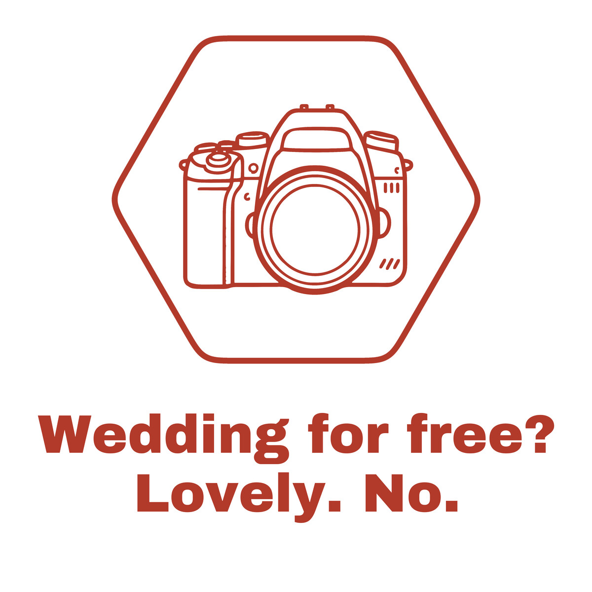 Front-Facing DSLR Camera in a Hexagon, Funny Wedding Photographer Gift