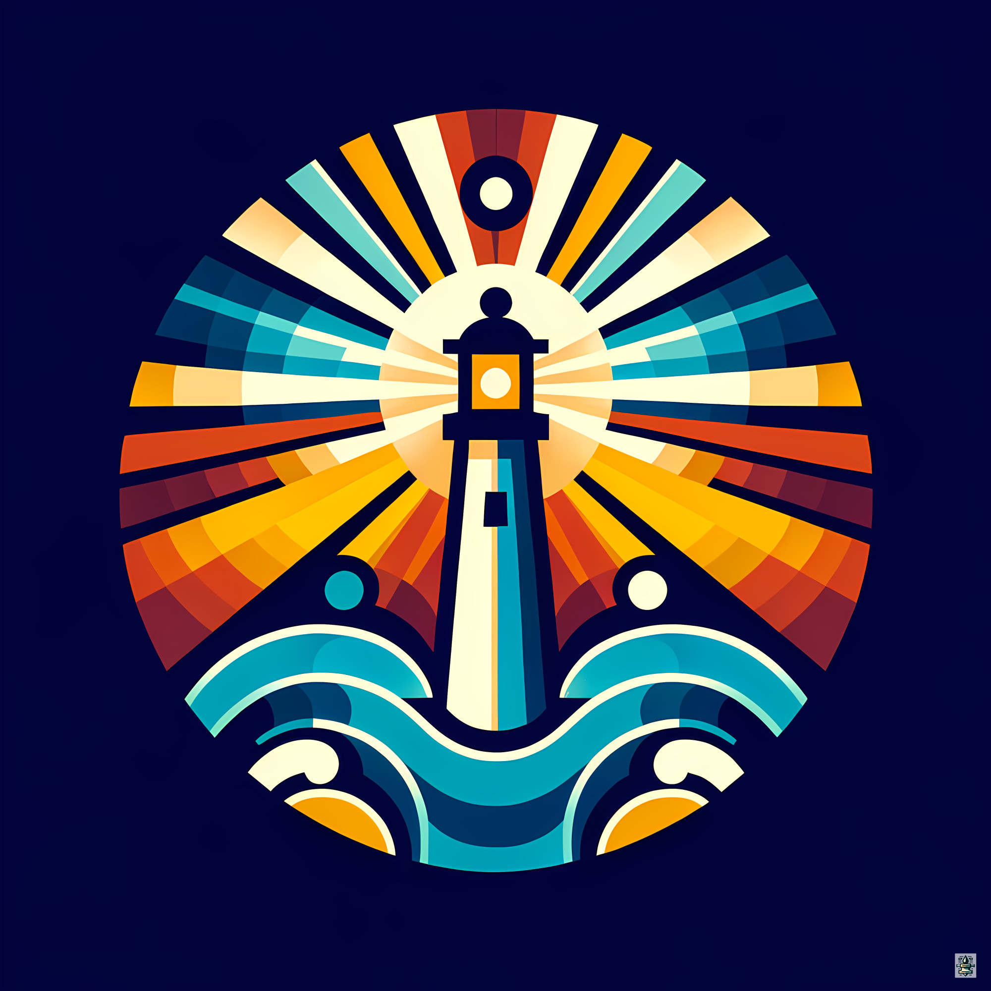 Geometric Lighthouse Sunburst