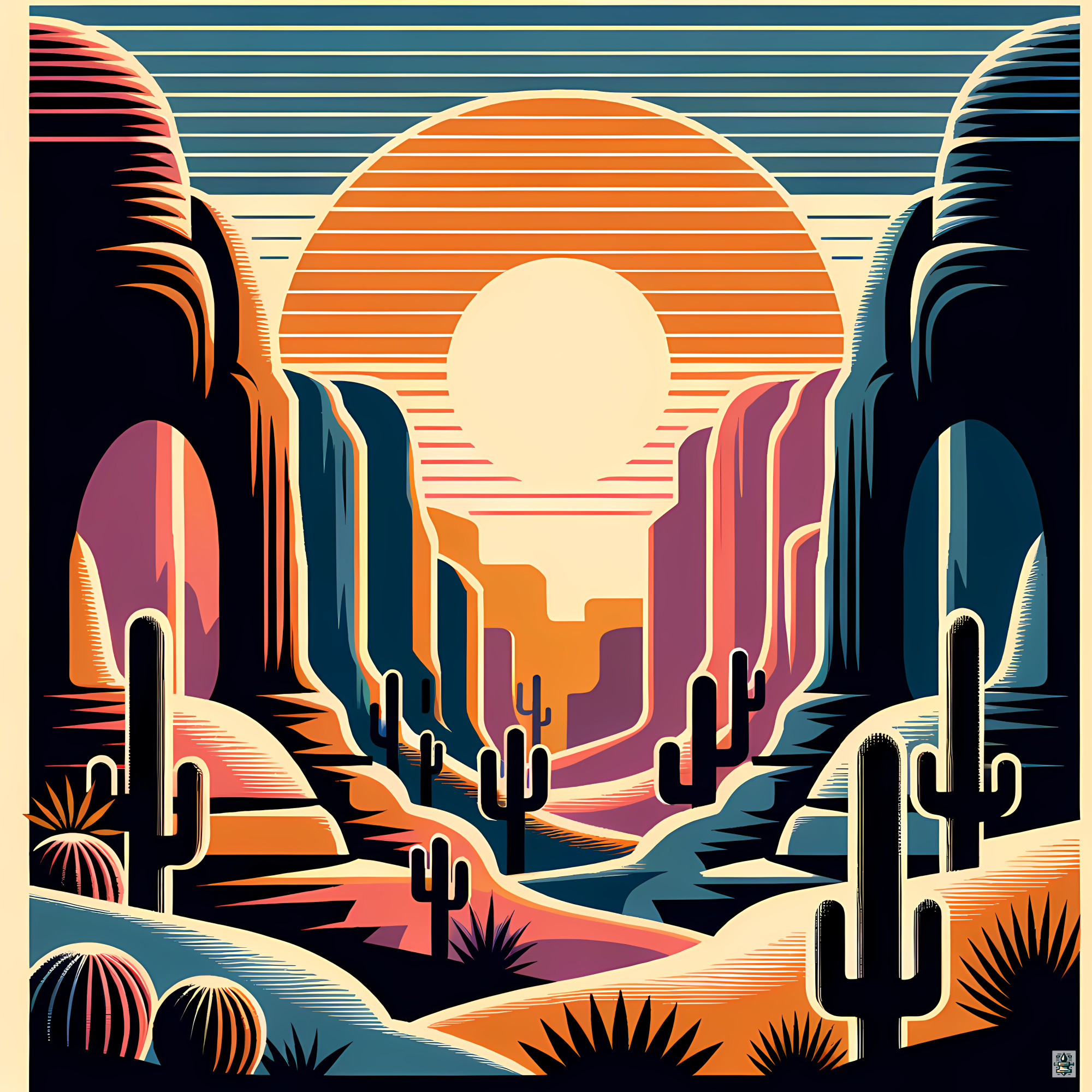 Gradient Desert Canyon Sunset