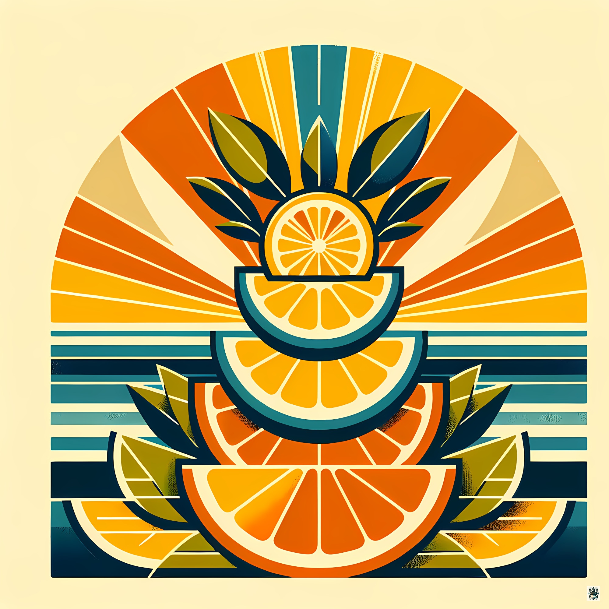 Retro Citrus Slice Stack