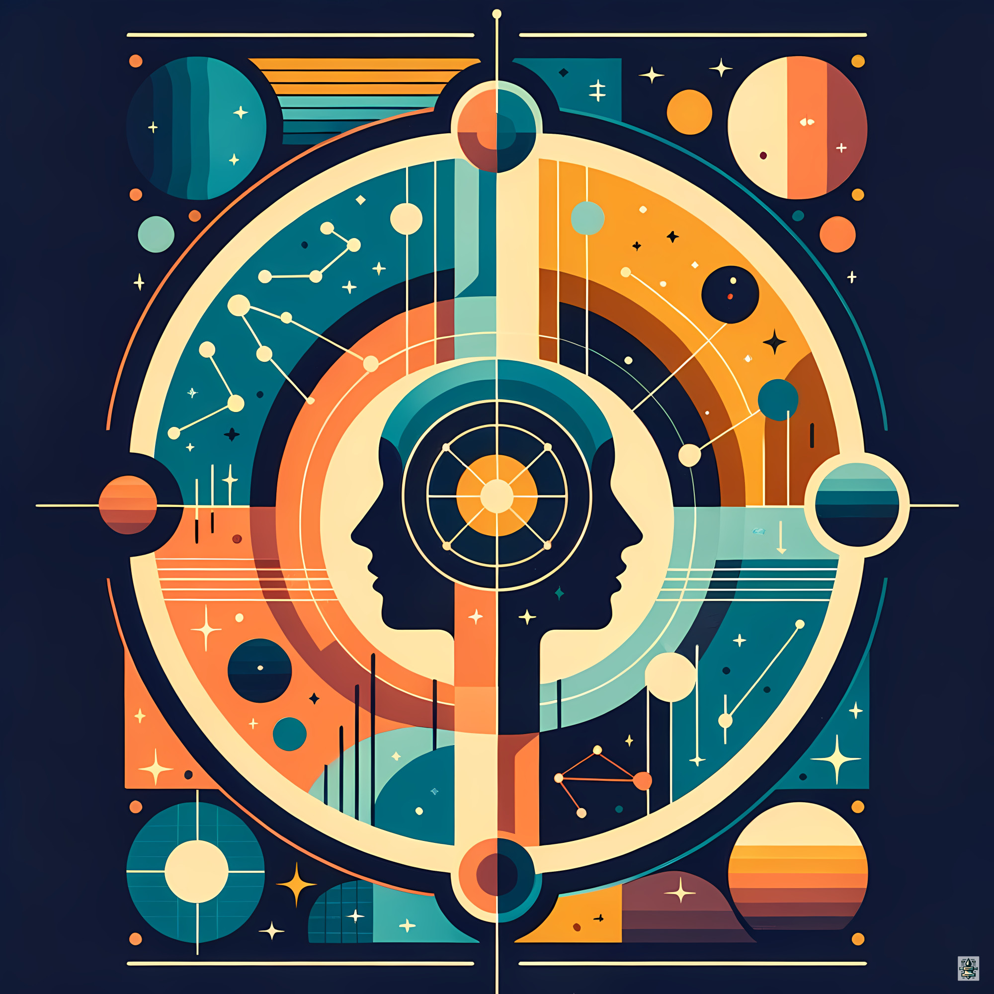 Geometric Astrology Twin Profile Star Chart