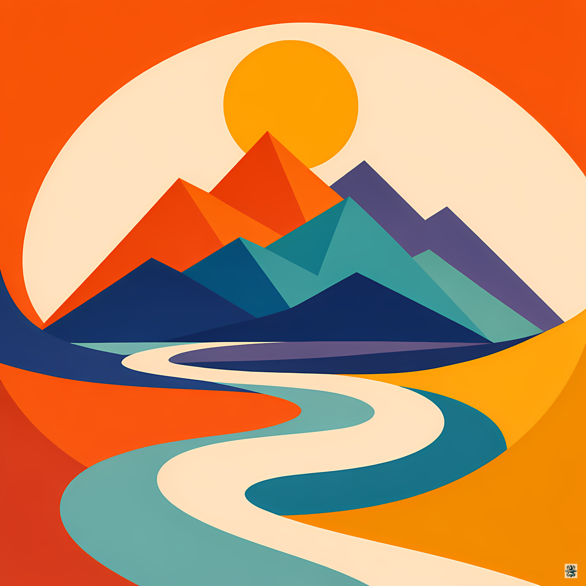 Minimal Geometric Mountains with Winding River