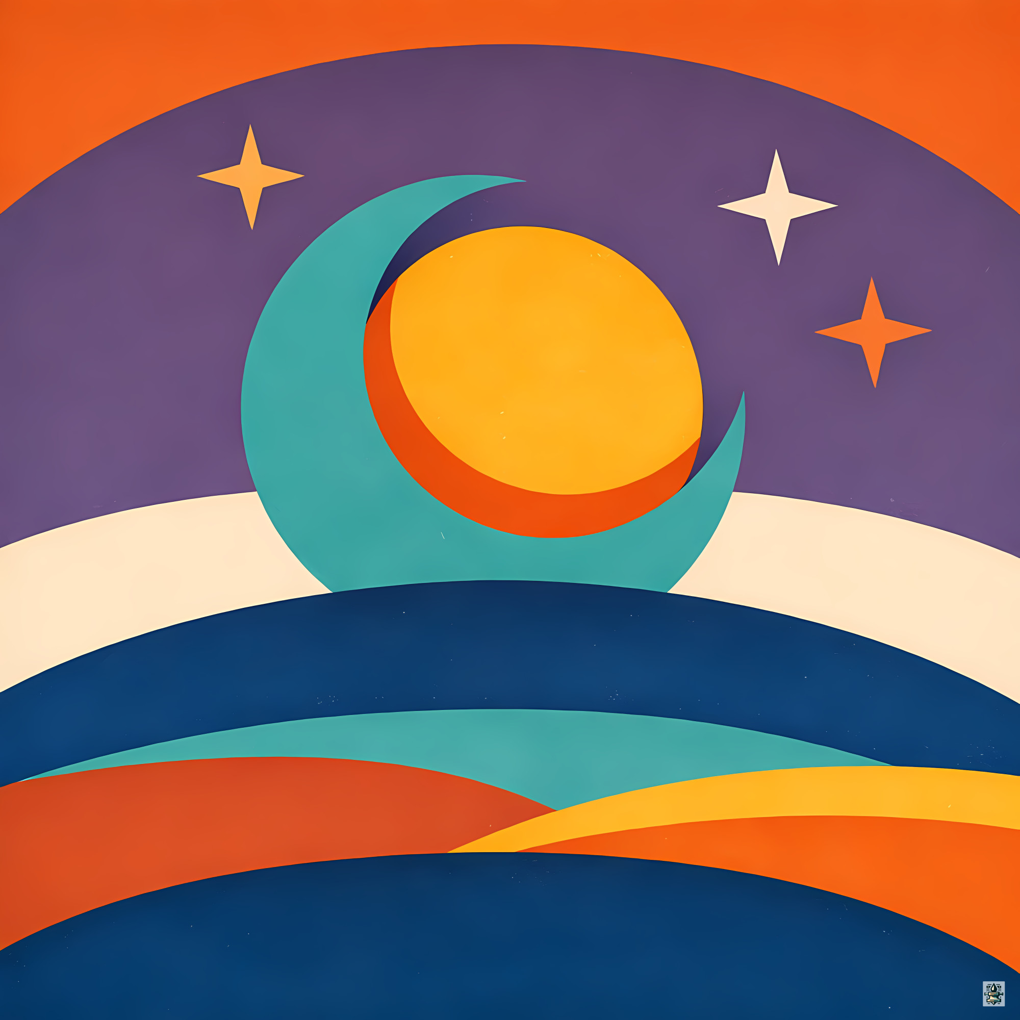 Sun and Moon Over Layered Cosmic Hills