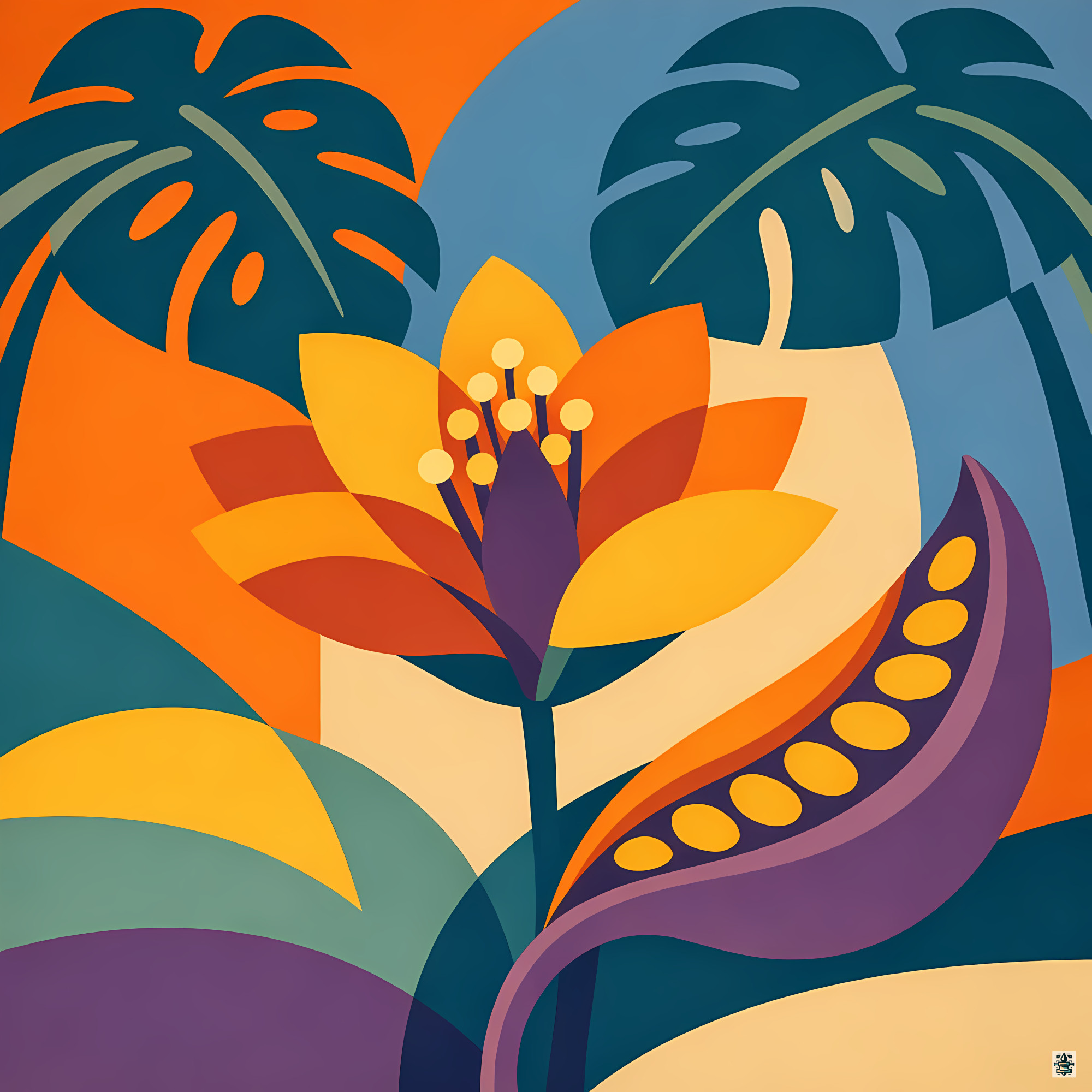 Bold Tropical Flower and Leaf Shapes