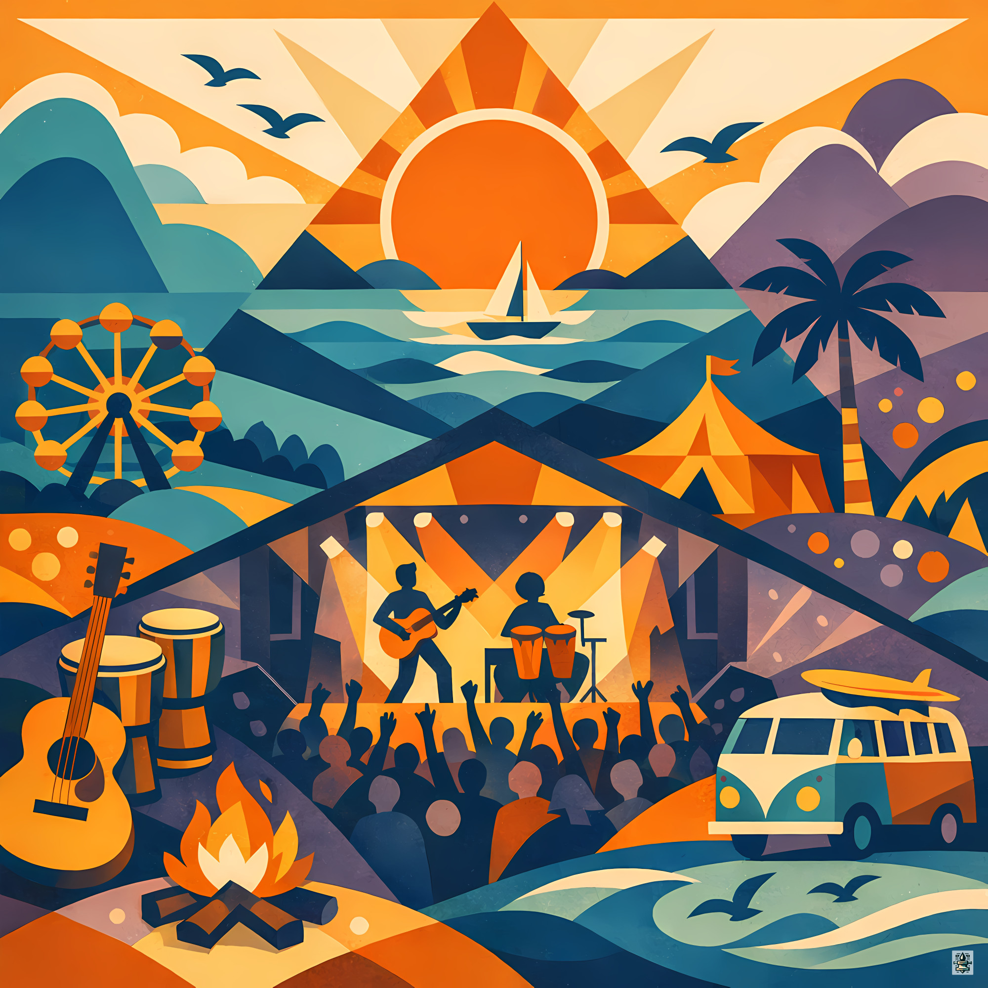 Geometric Music Festival by the Sea