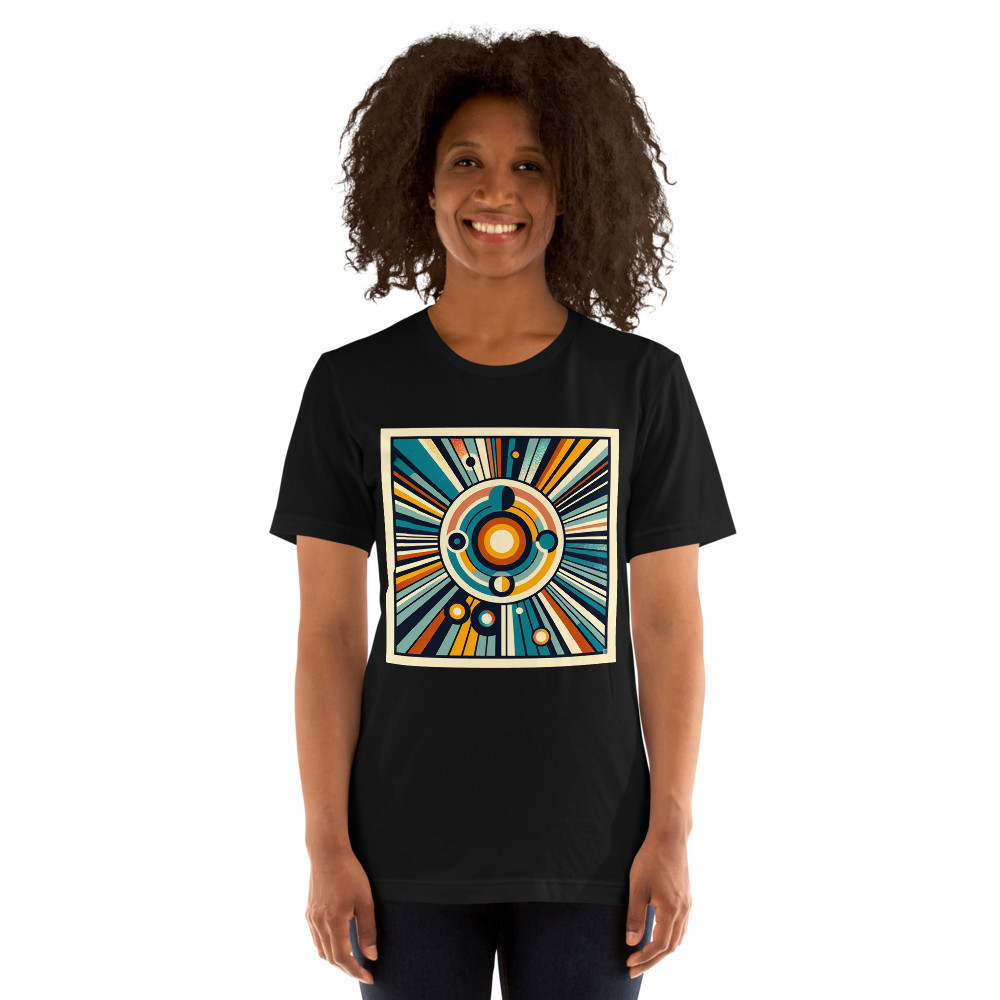 Retro Geometric Circles with Radiant Lines