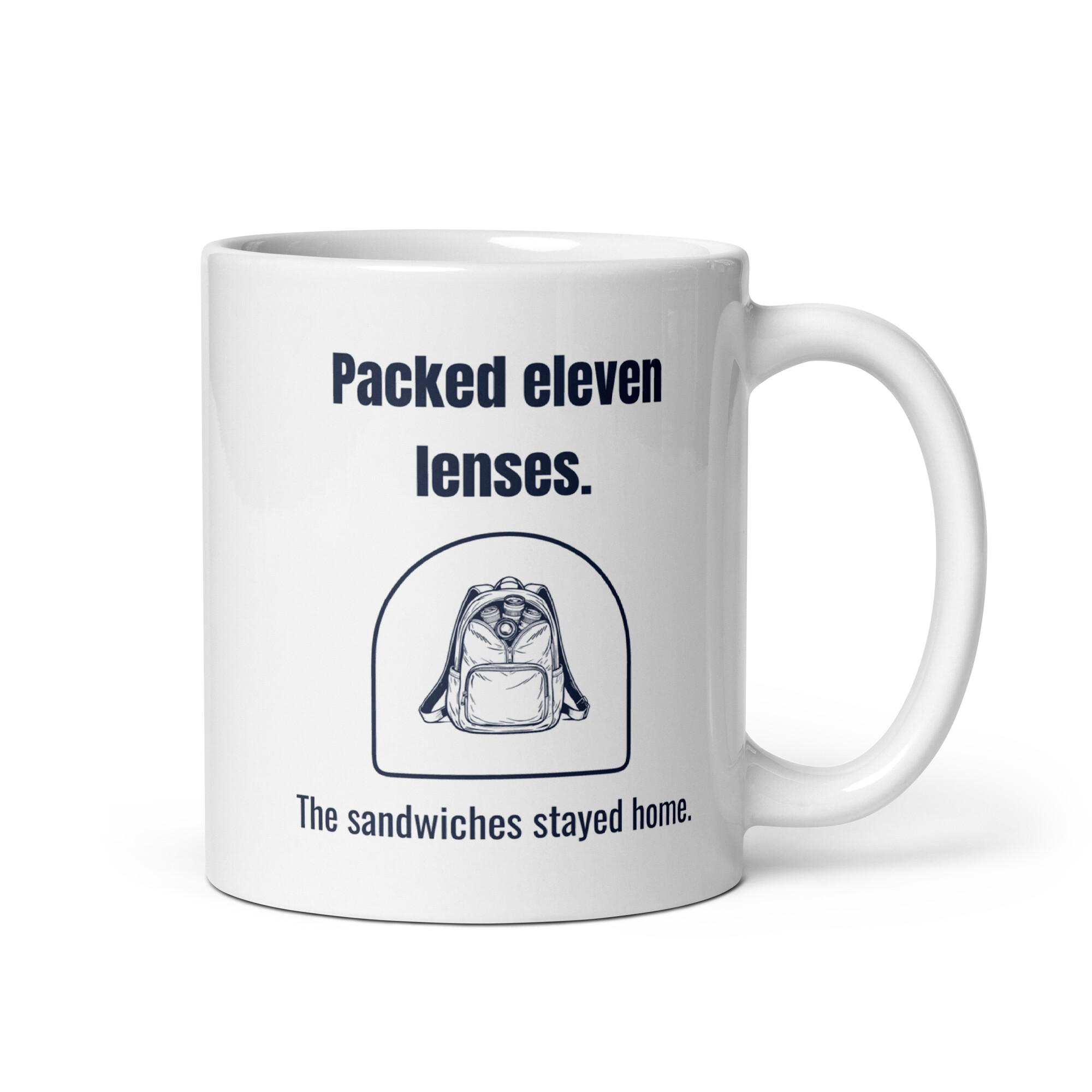 Backpack Stuffed With Camera Lenses, Funny Photography Gift-Mug