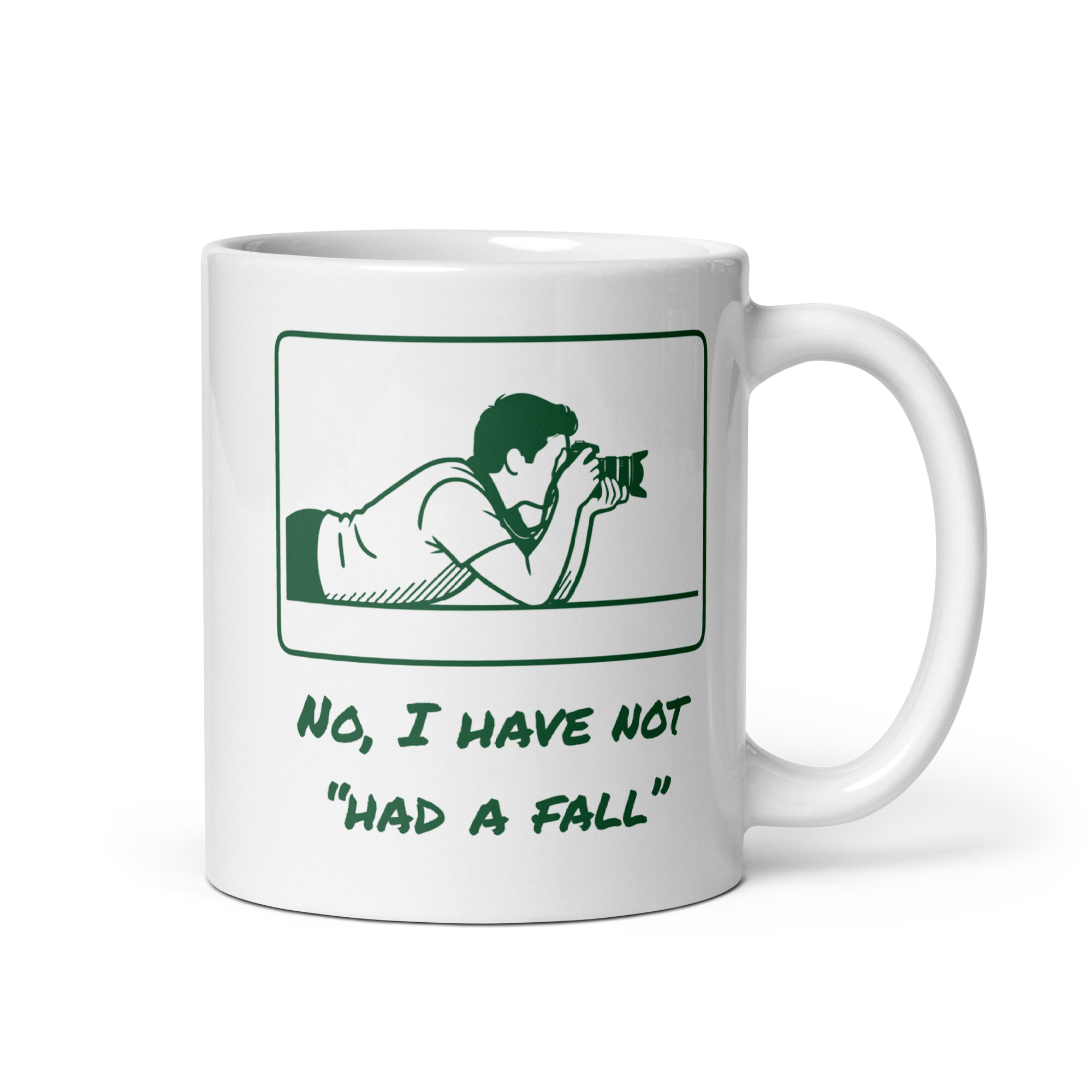 Photographer Lying on the Ground, Gift for Camera Lovers-Mug