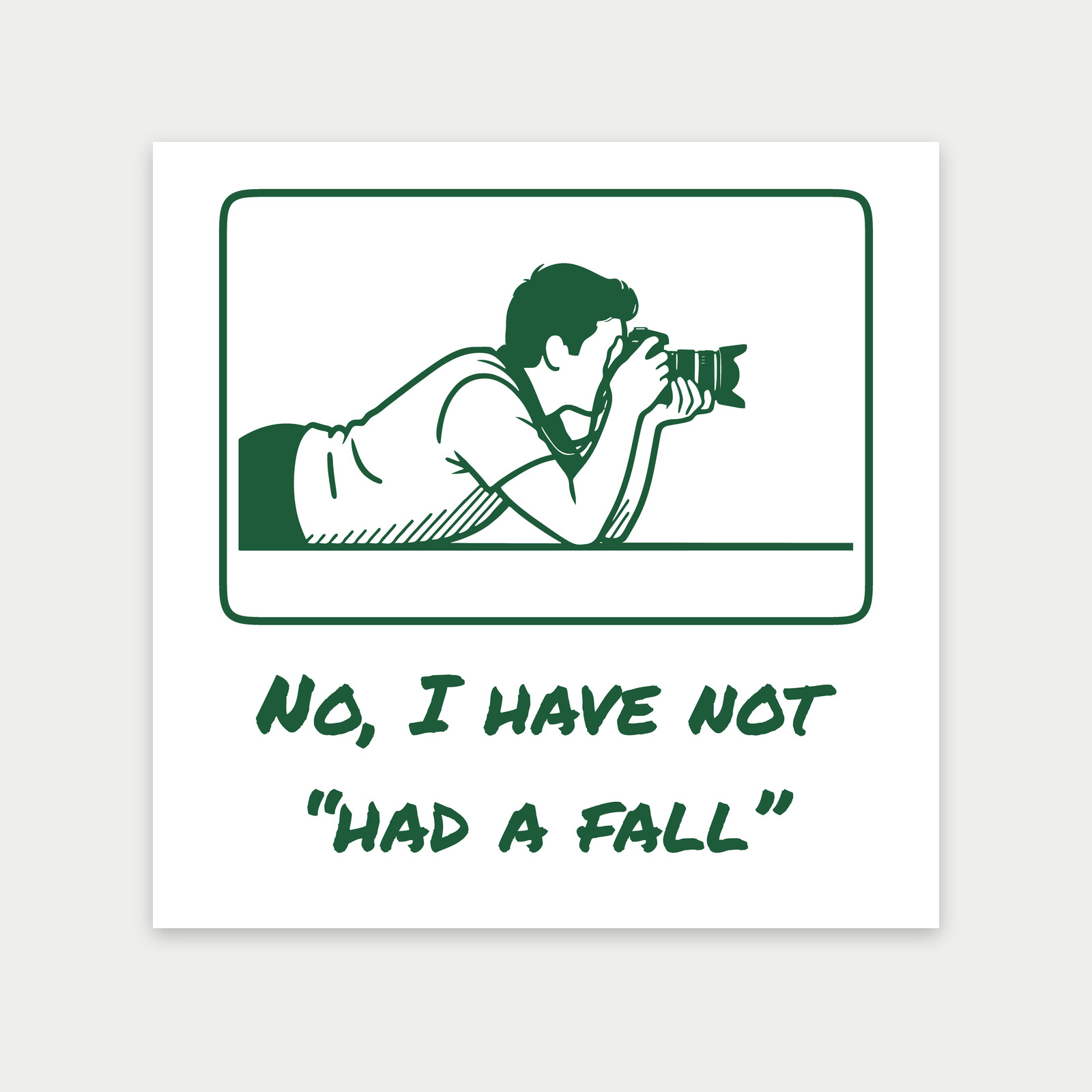 Photographer Lying on the Ground, Gift for Camera Lovers-Art Print