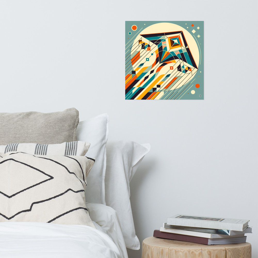 Retro Geometric Kite with Bold Colours