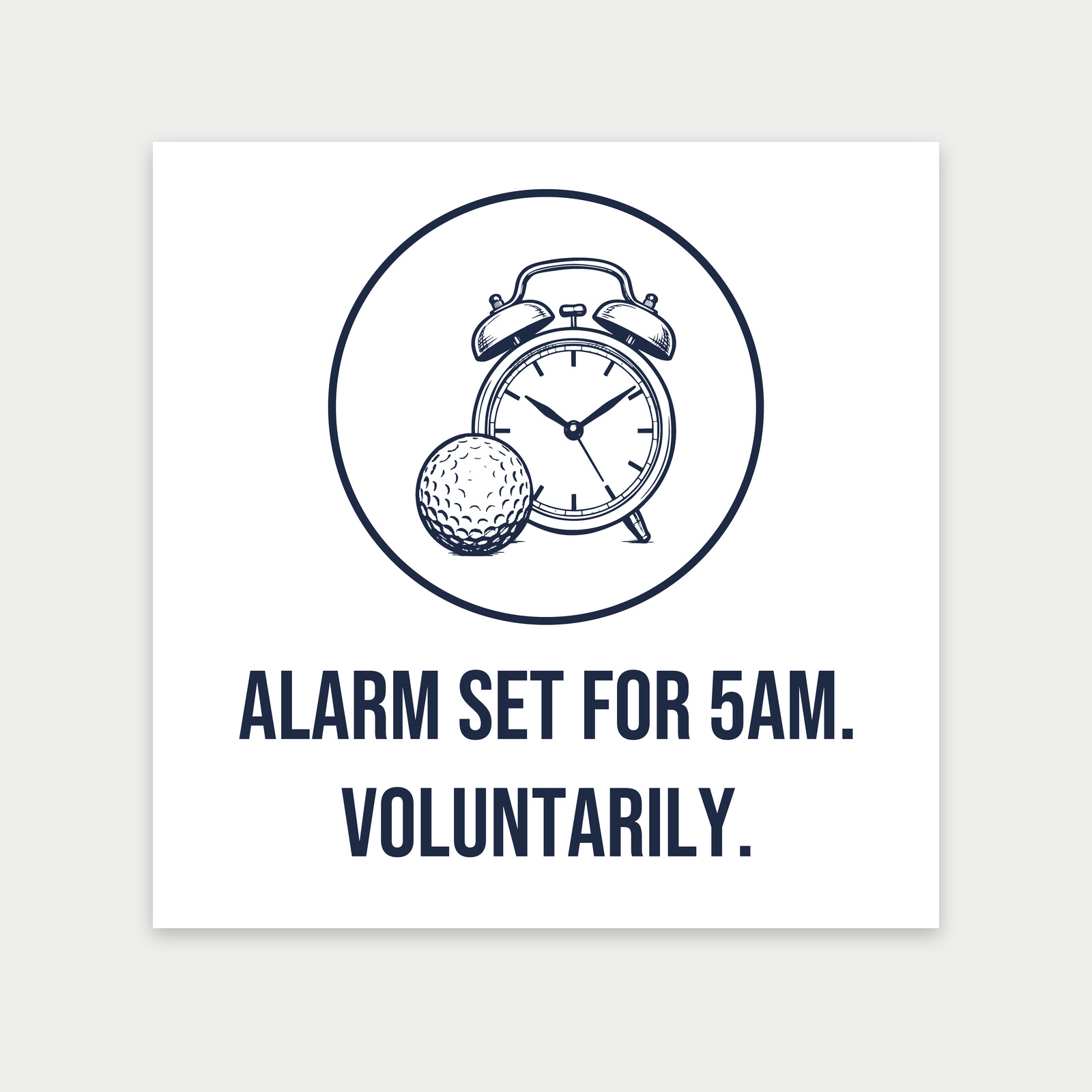Alarm Clock and Golf Ball, Funny Early Start Gift for Golfers-Art Print