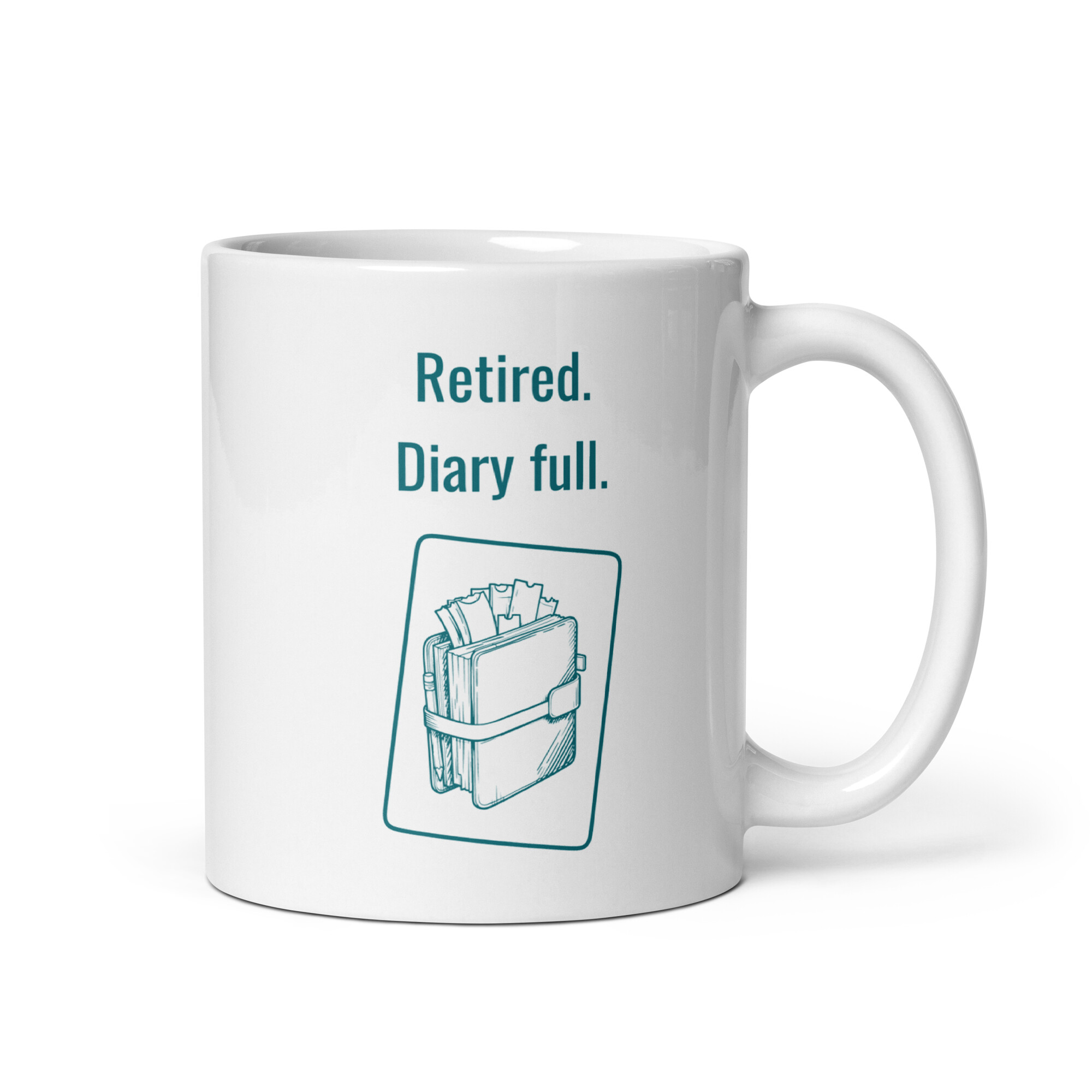 Overstuffed Diary with Tickets and Strap, Retiree Gift for Pensioners-Mug