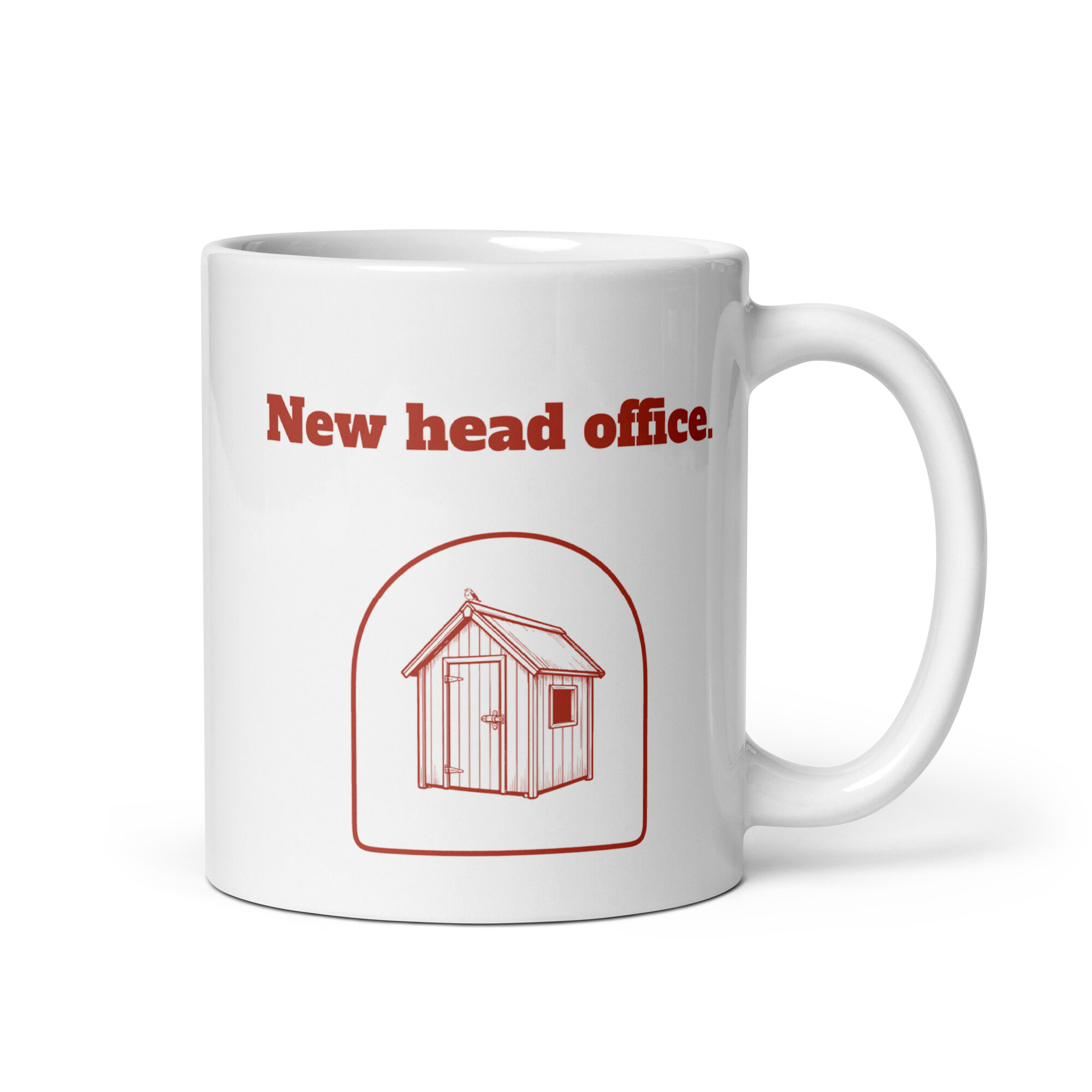 Garden Shed with Robin on the Roof, Funny Leaving Present for Retirees-Mug