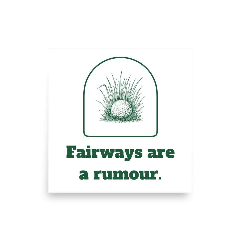 Golf Ball Nestled in Tall Rough Grass, Funny Gift for Golfers