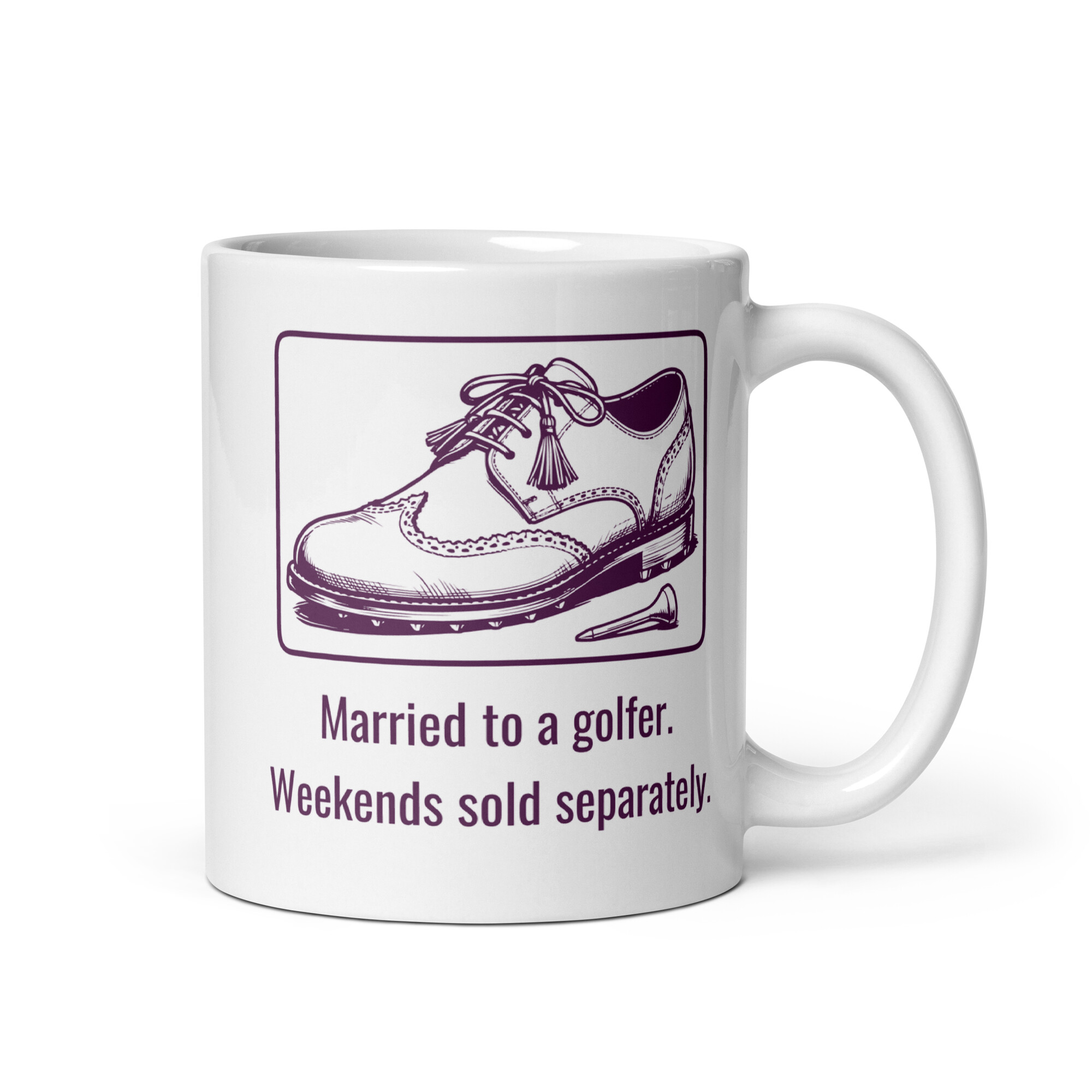 Spiked Brogue Golf Shoe, Funny Golf Spouse Gift for Wives and Husbands-Mug