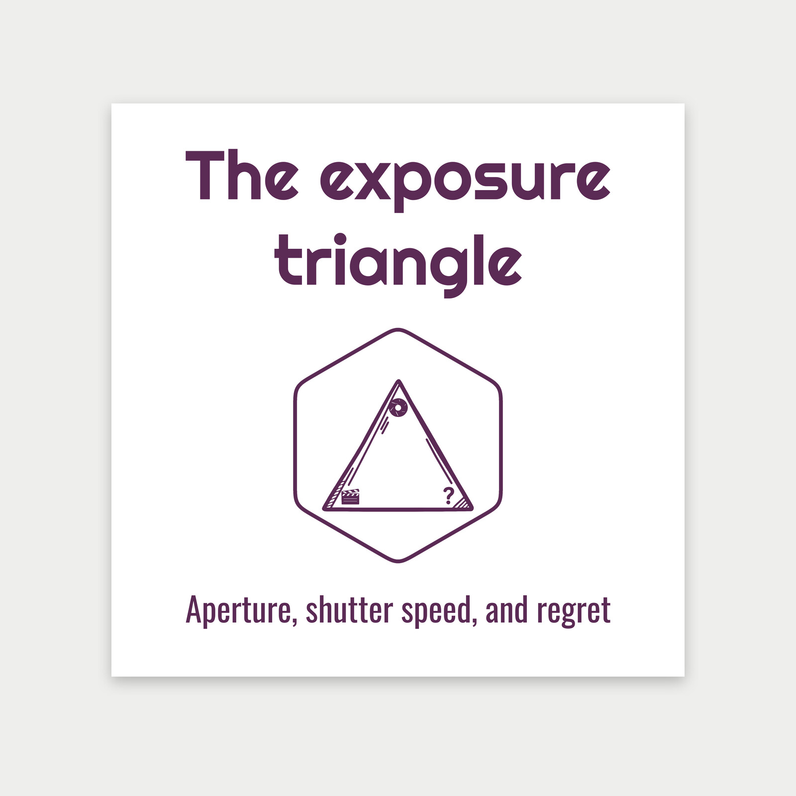 Exposure Triangle With Camera Icons, Funny Photographer Gift-Art Print
