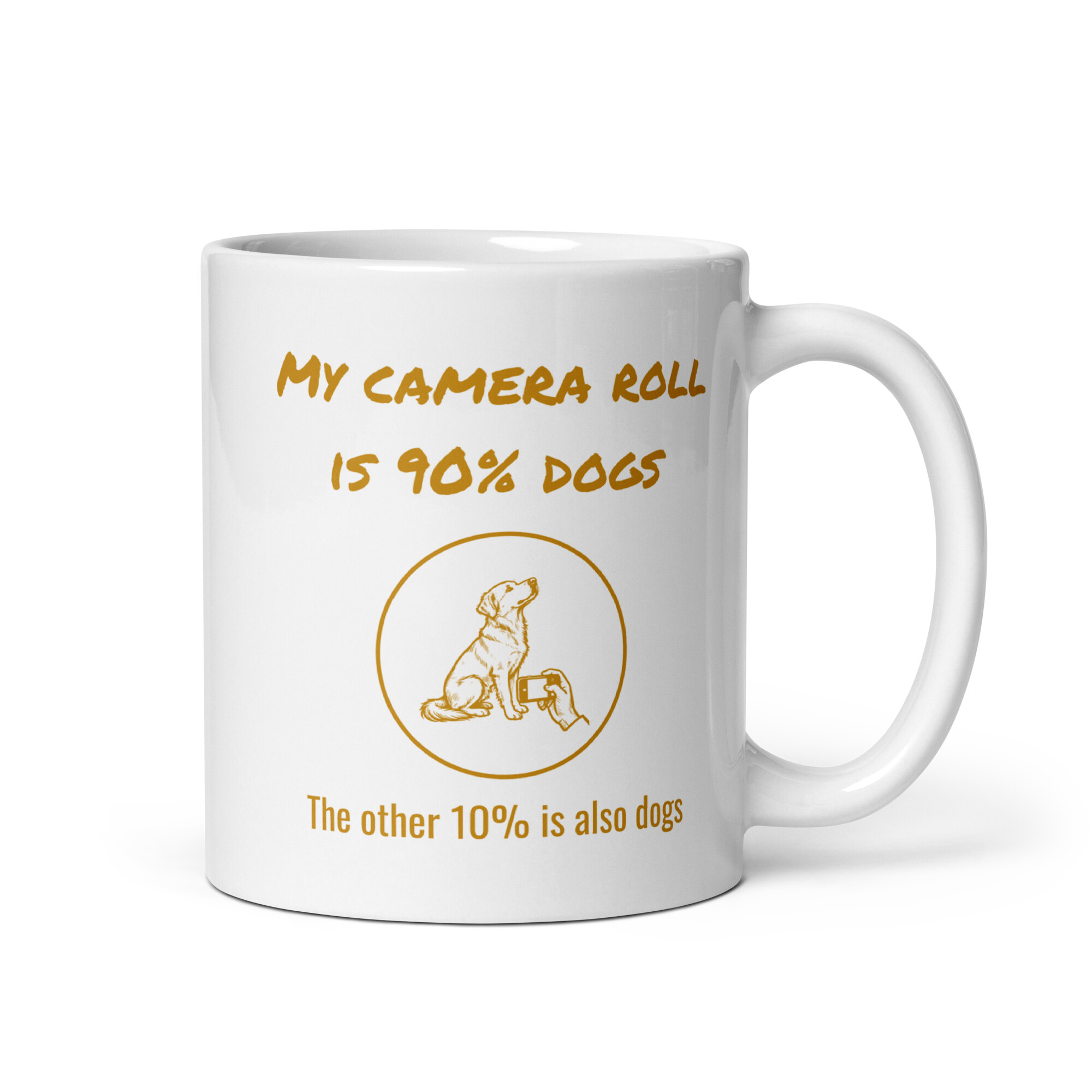 Dog Being Photographed on a Phone, Funny Gift for Dog Photographers-Mug