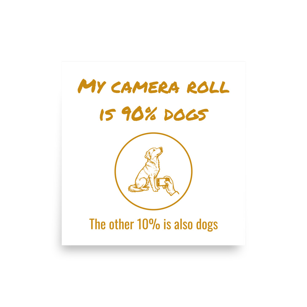 Dog Being Photographed on a Phone, Funny Gift for Dog Photographers