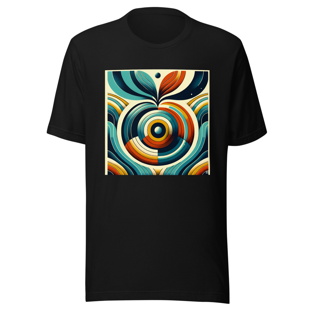 Retro Geometric Abstract in Teal and Orange