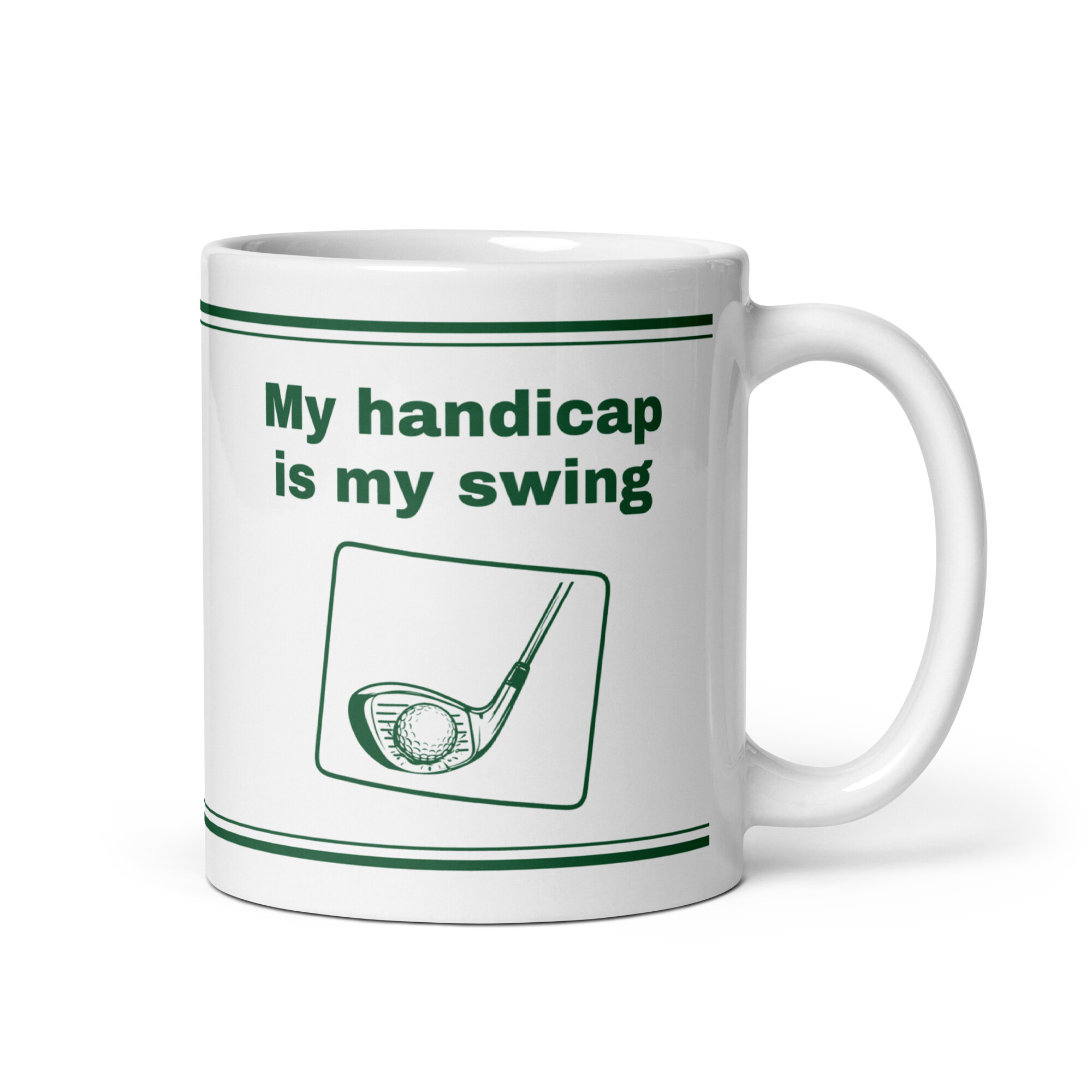 Driver Head Striking a Golf Ball, Funny Golf Gift for Golfers - Mug