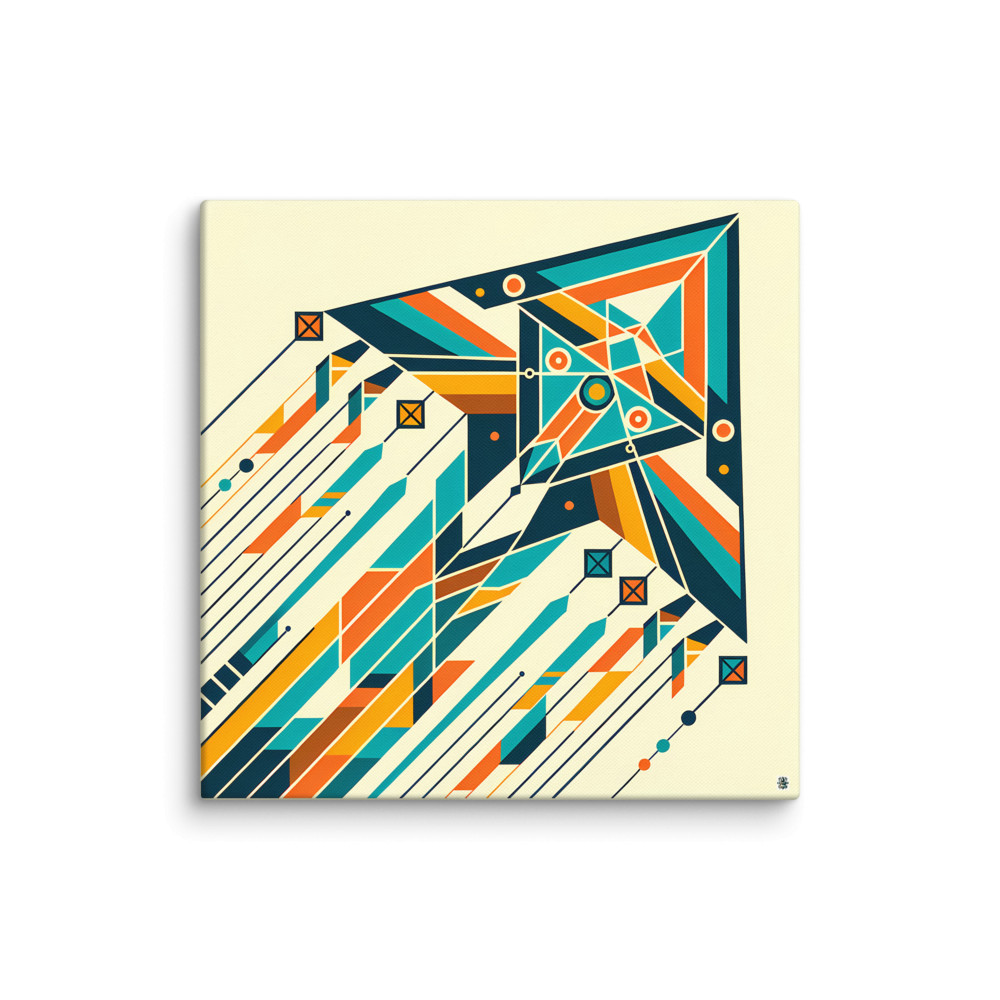 Geometric Arrow Burst in Teal and Orange