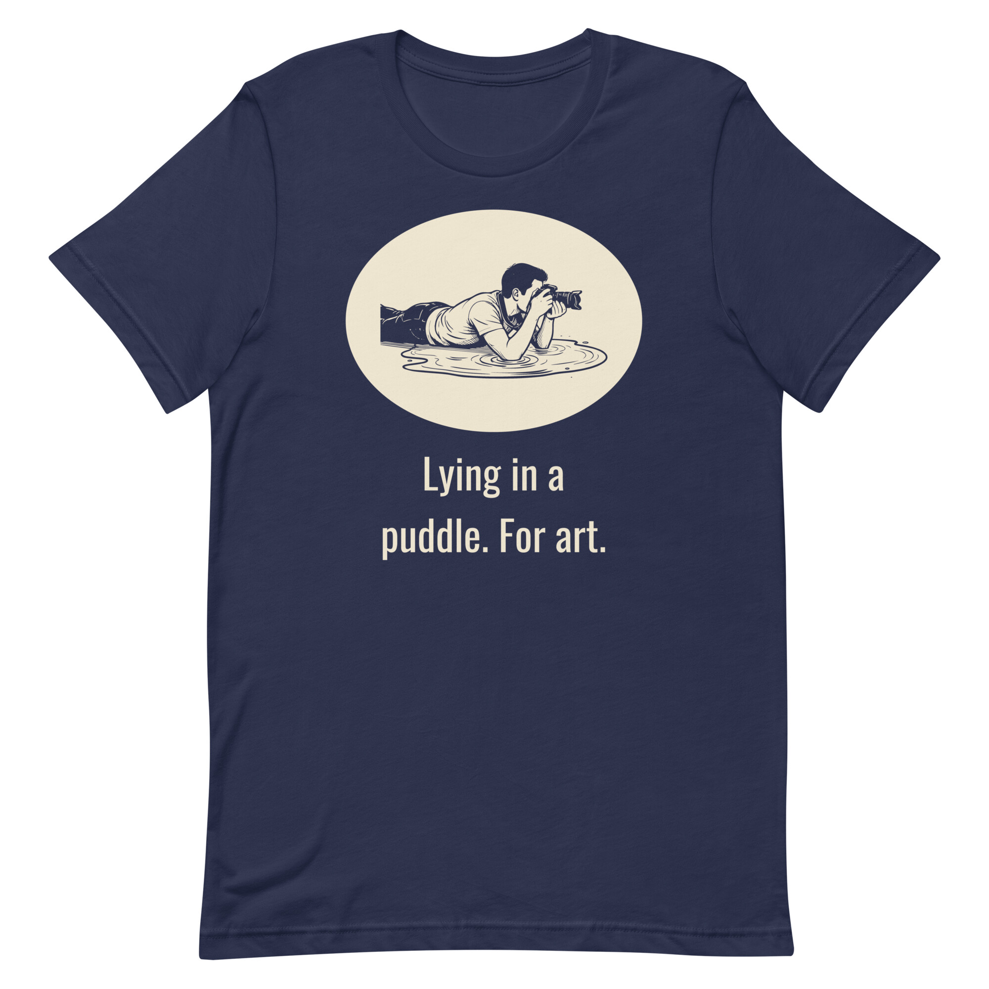 Lying in a puddle. For art. - Navy T-shirt