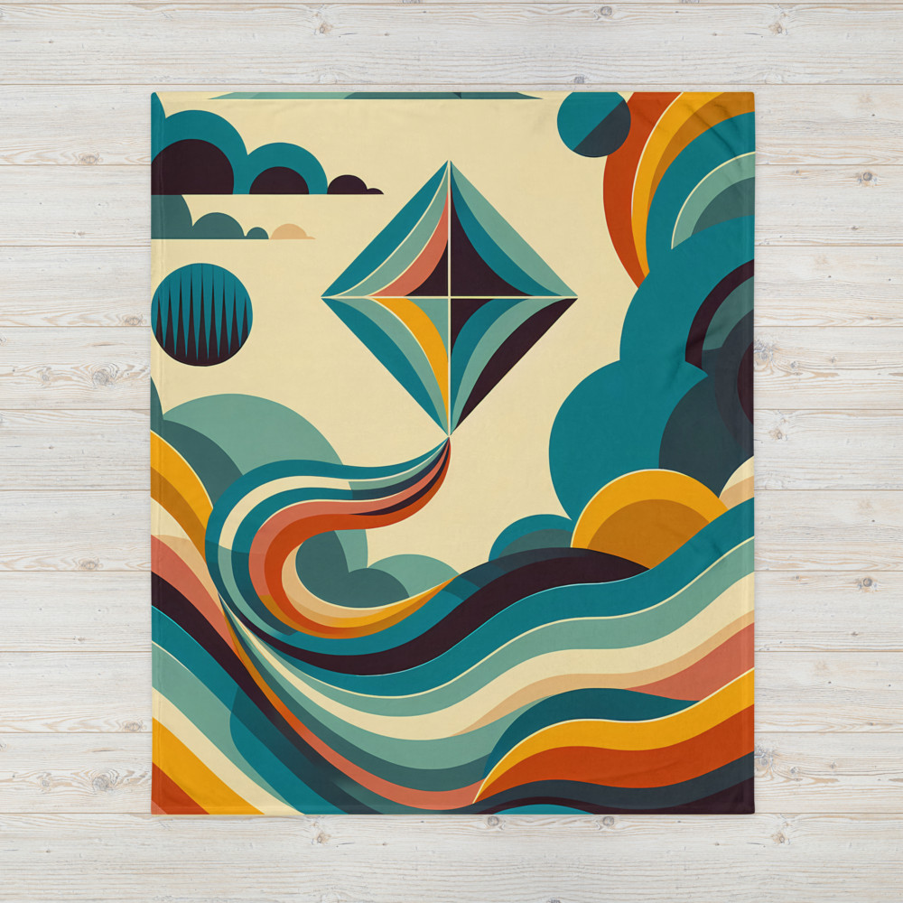 Geometric Kite Over Retro Waves