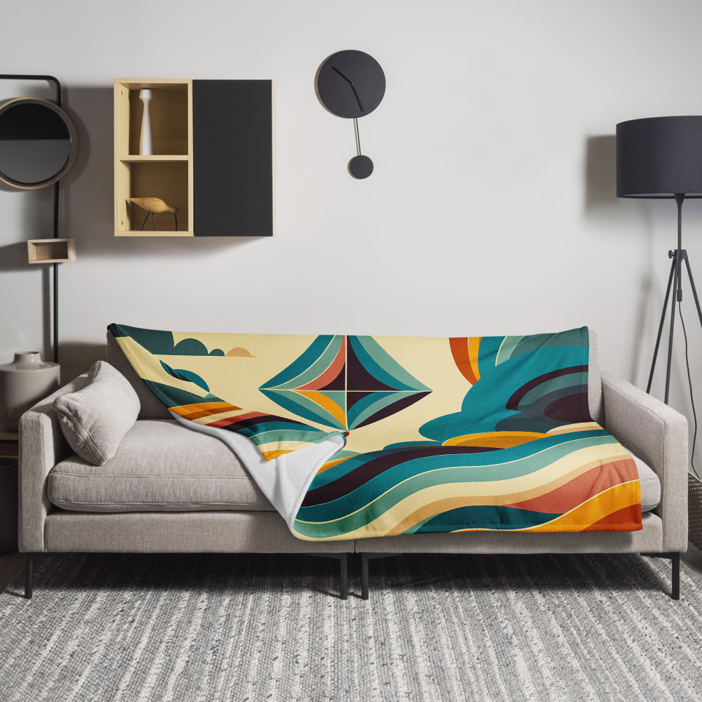 Geometric Kite Over Retro Waves