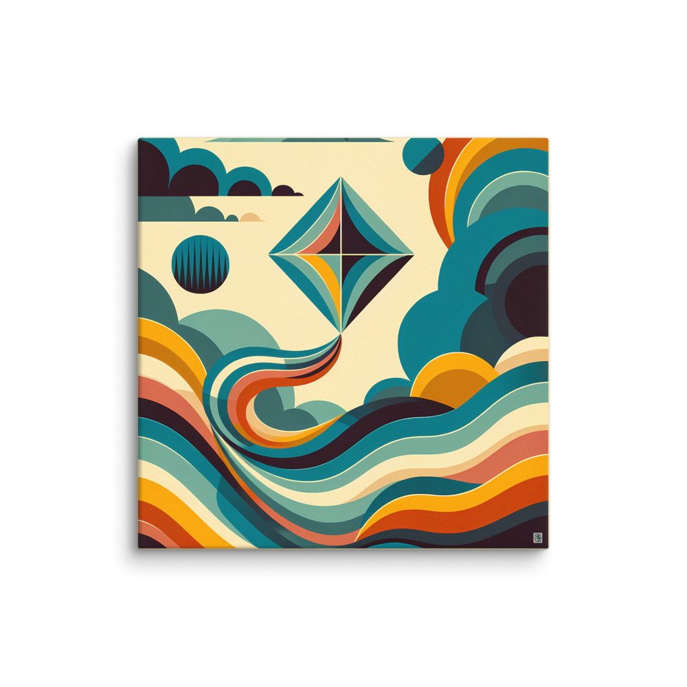Geometric Kite Over Retro Waves