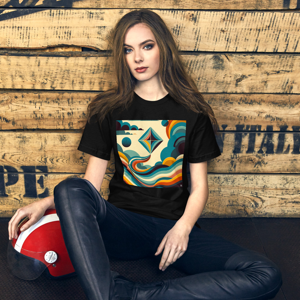 Geometric Kite Over Retro Waves