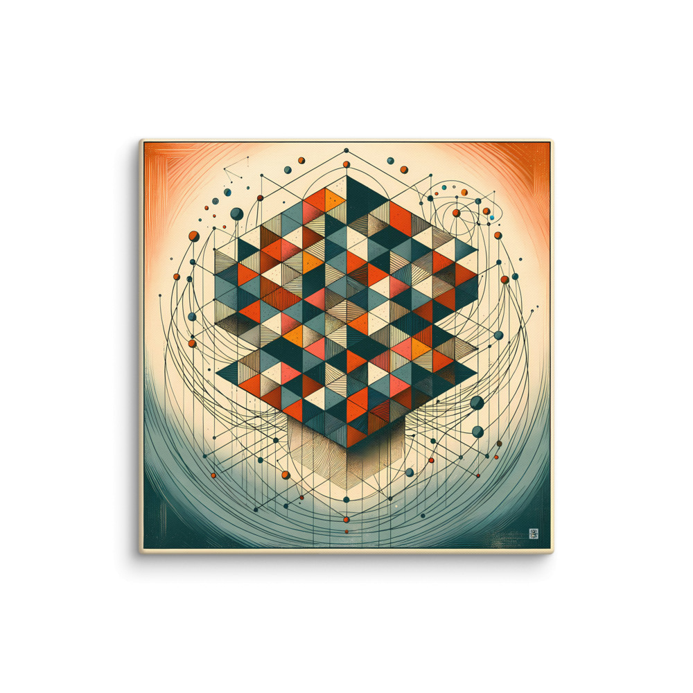 Geometric Abstract Art in Earthy Tones — Canvas Print