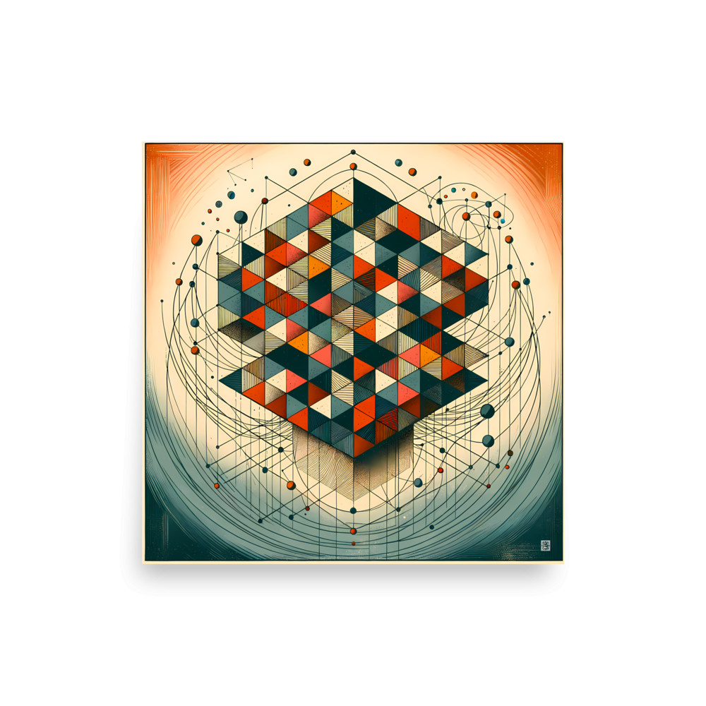Geometric Abstract Art in Earthy Tones — Art Print