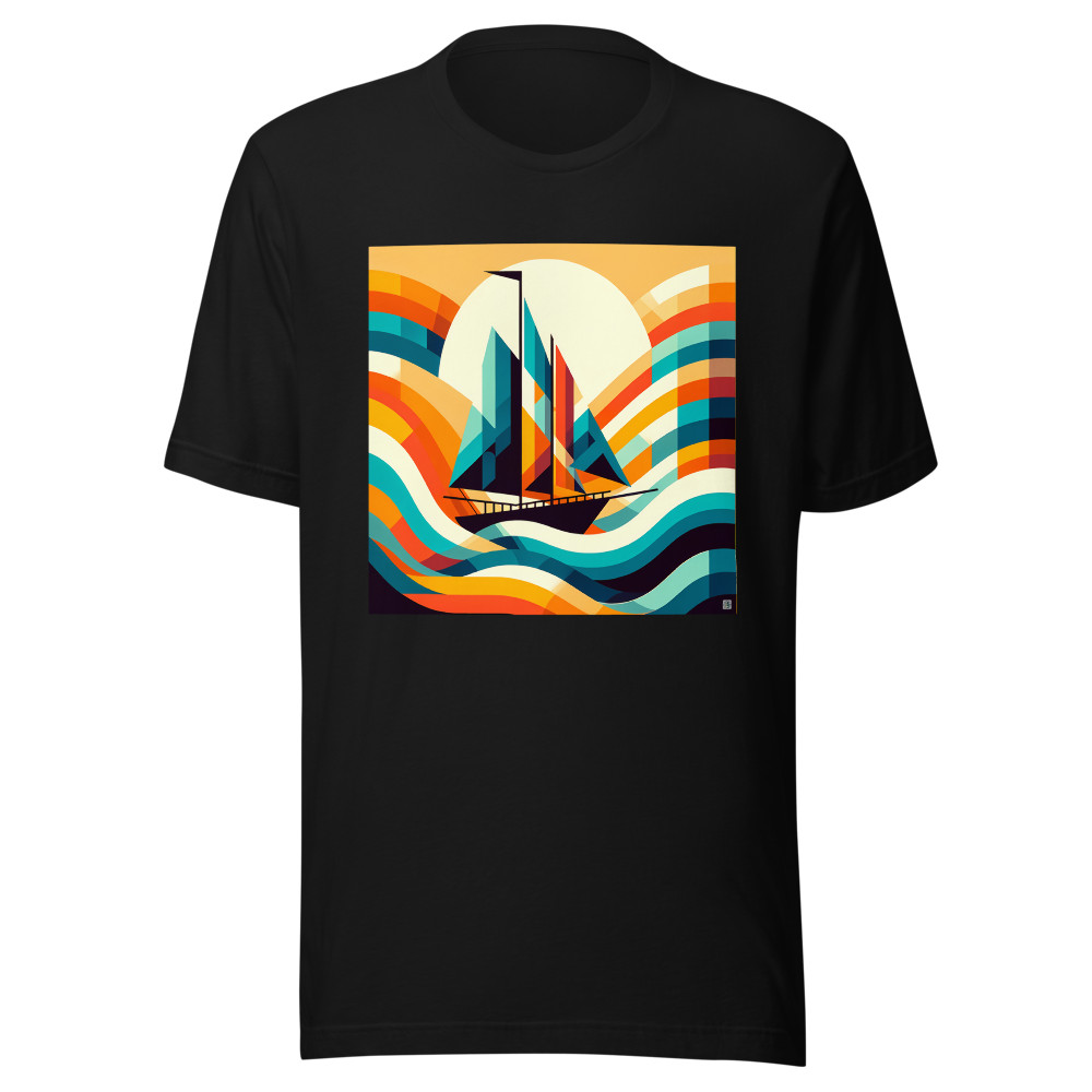 Geometric Sailboat on Colourful Waves