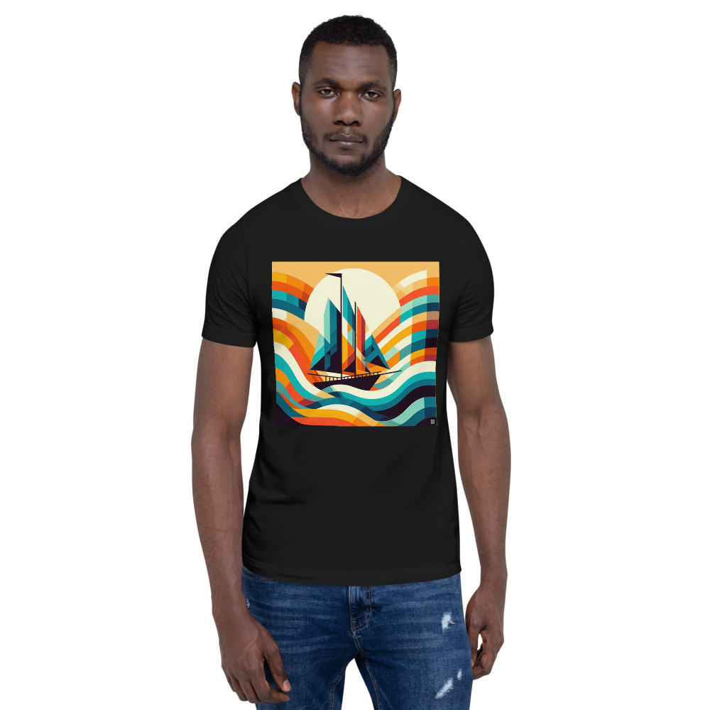 Geometric Sailboat on Colourful Waves