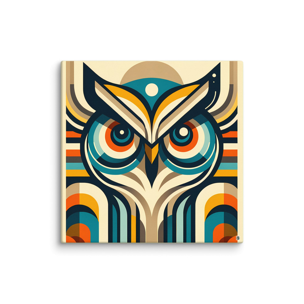Retro Geometric Owl Portrait