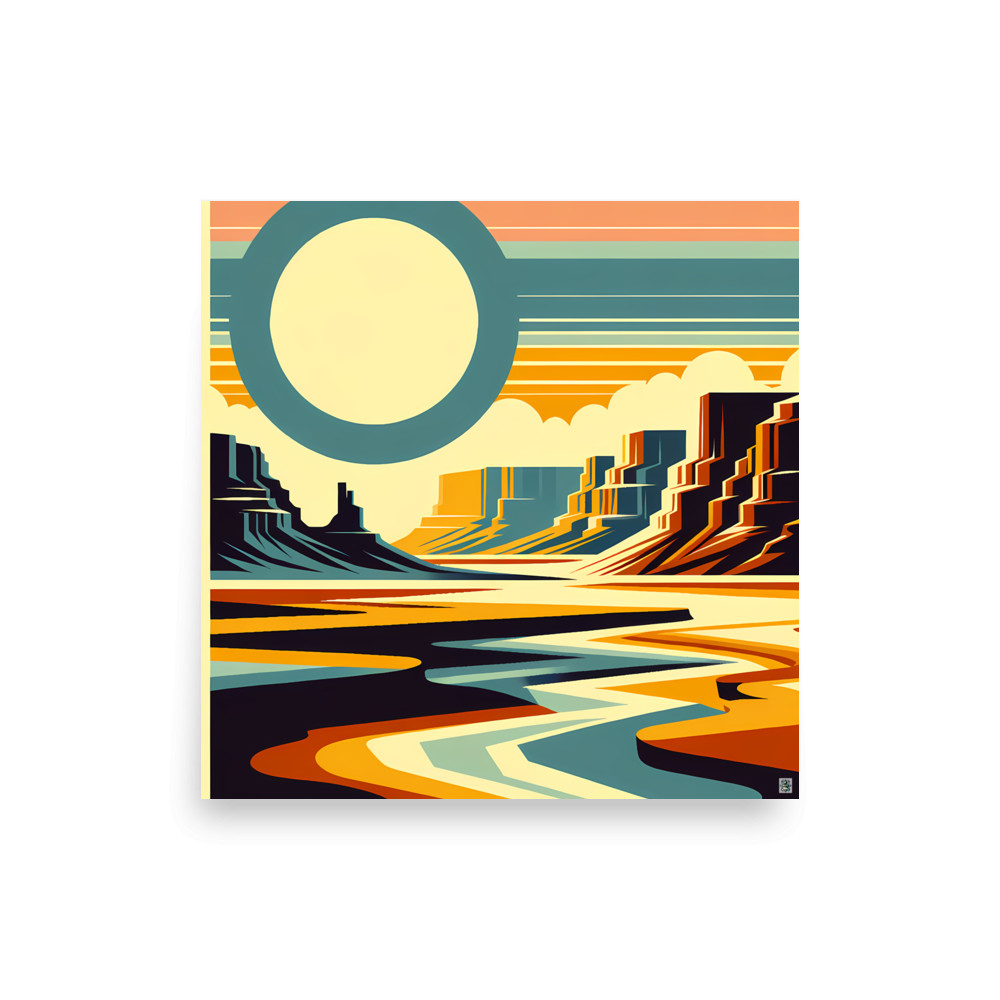Geometric Desert Canyon Sunrise — Art Print