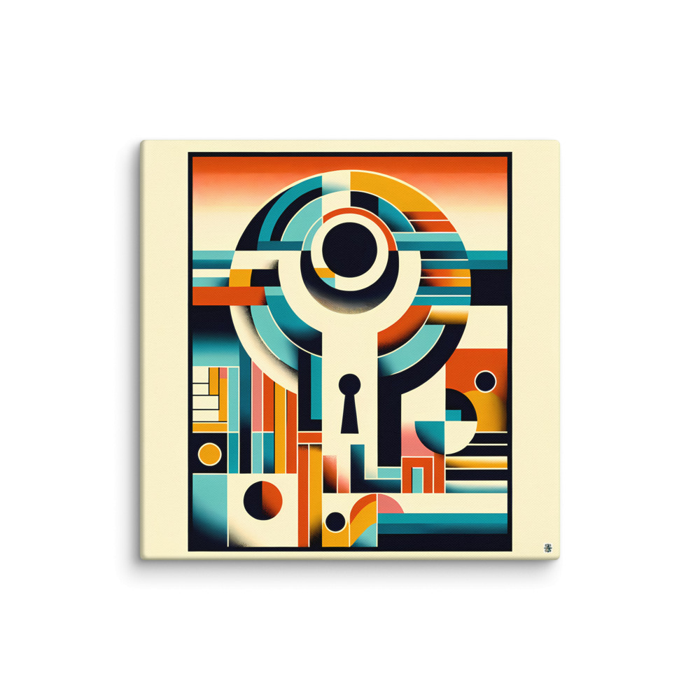 Geometric Keyhole Letterform Abstract — Canvas Print