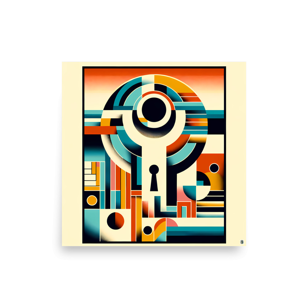 Geometric Keyhole Letterform Abstract — Art Print