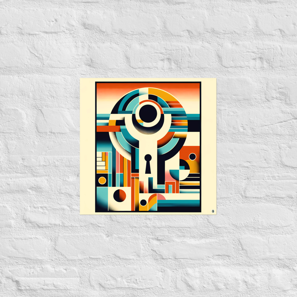 Geometric Keyhole Letterform Abstract