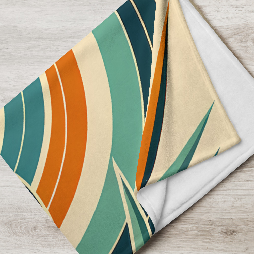 Geometric Monstera Leaves with Retro Sun Circles