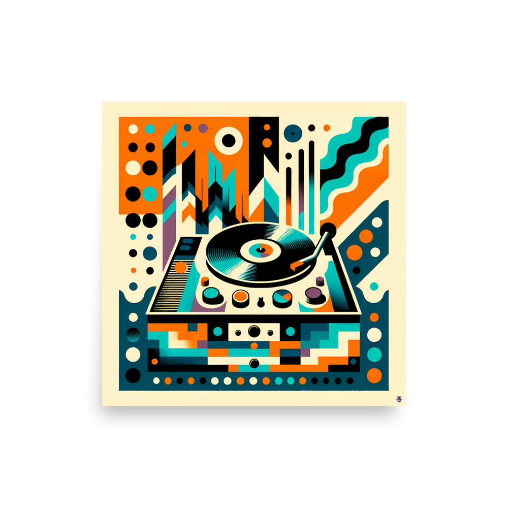 Memphis Turntable Abstract Geometric Pattern — Art Print