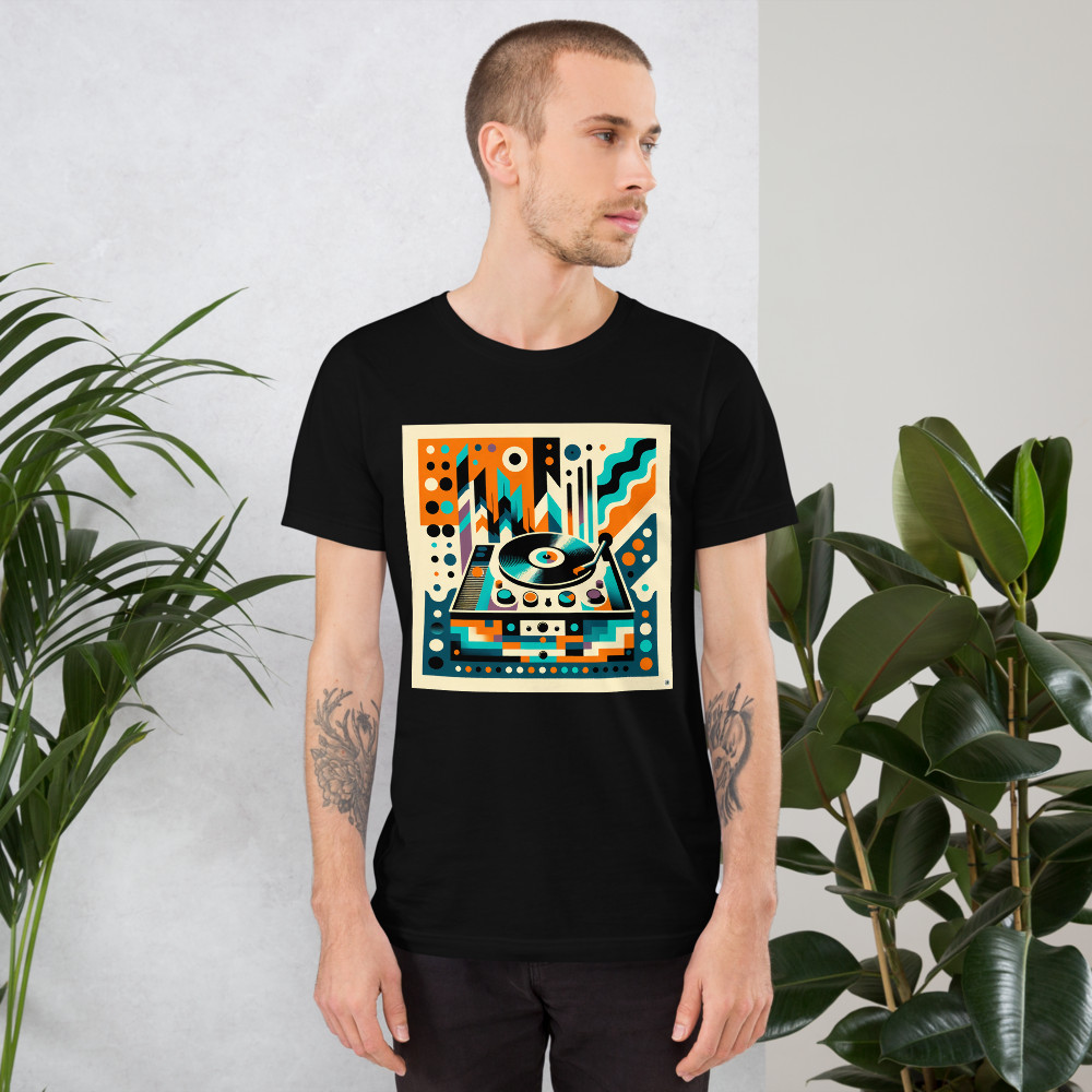 Memphis Turntable Abstract Geometric Pattern