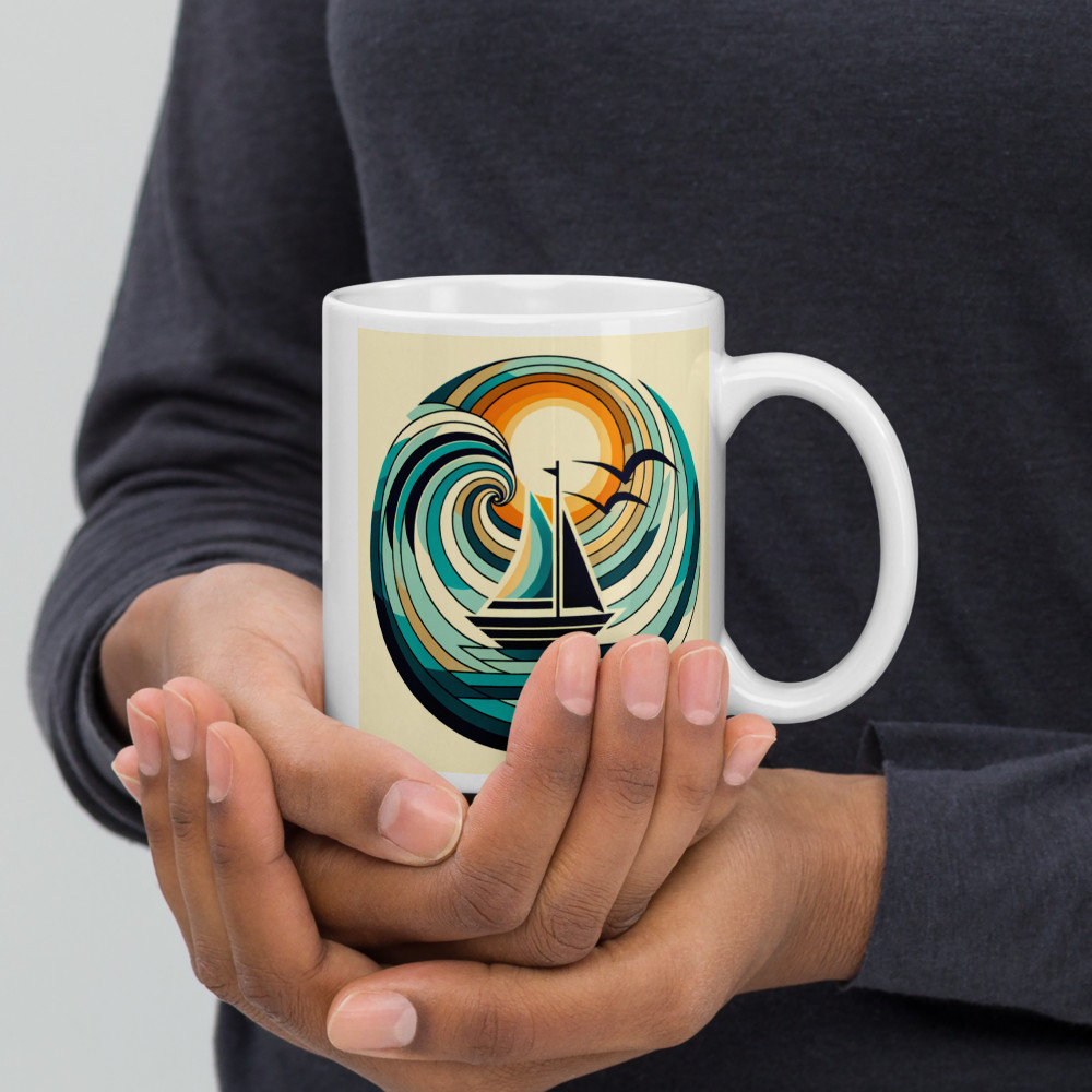 Minimal Sailboat in Abstract Wave Circle