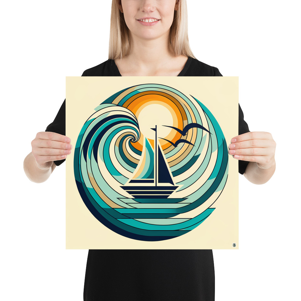 Minimal Sailboat in Abstract Wave Circle