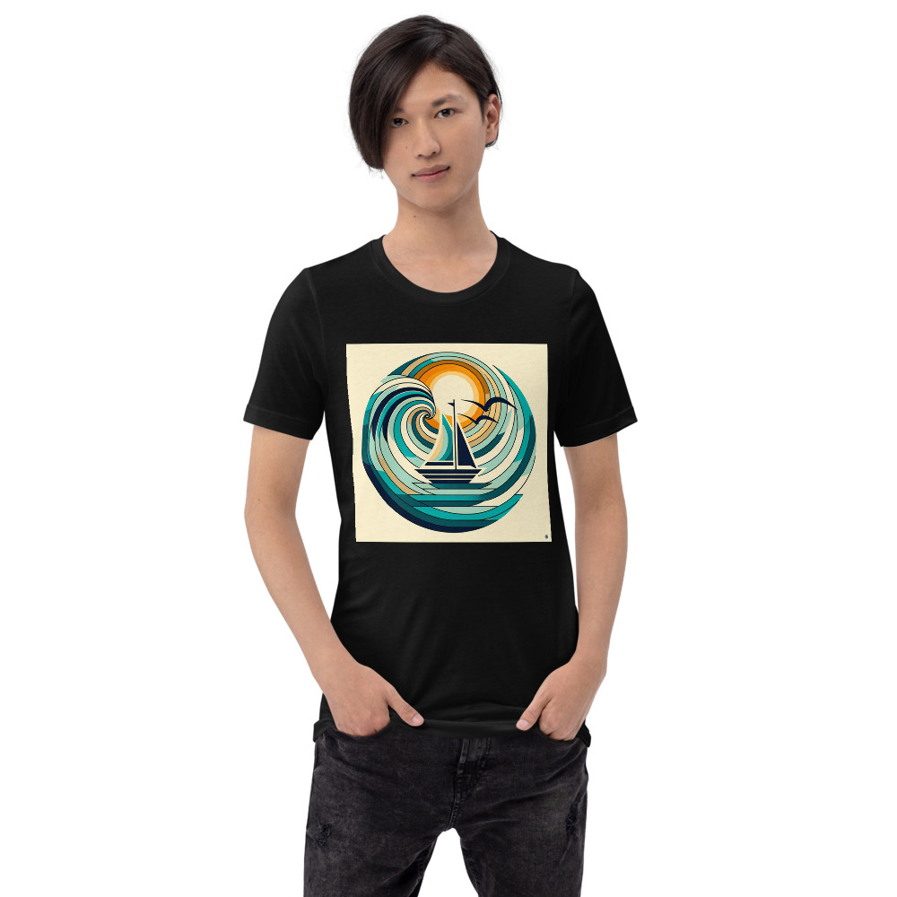 Minimal Sailboat in Abstract Wave Circle